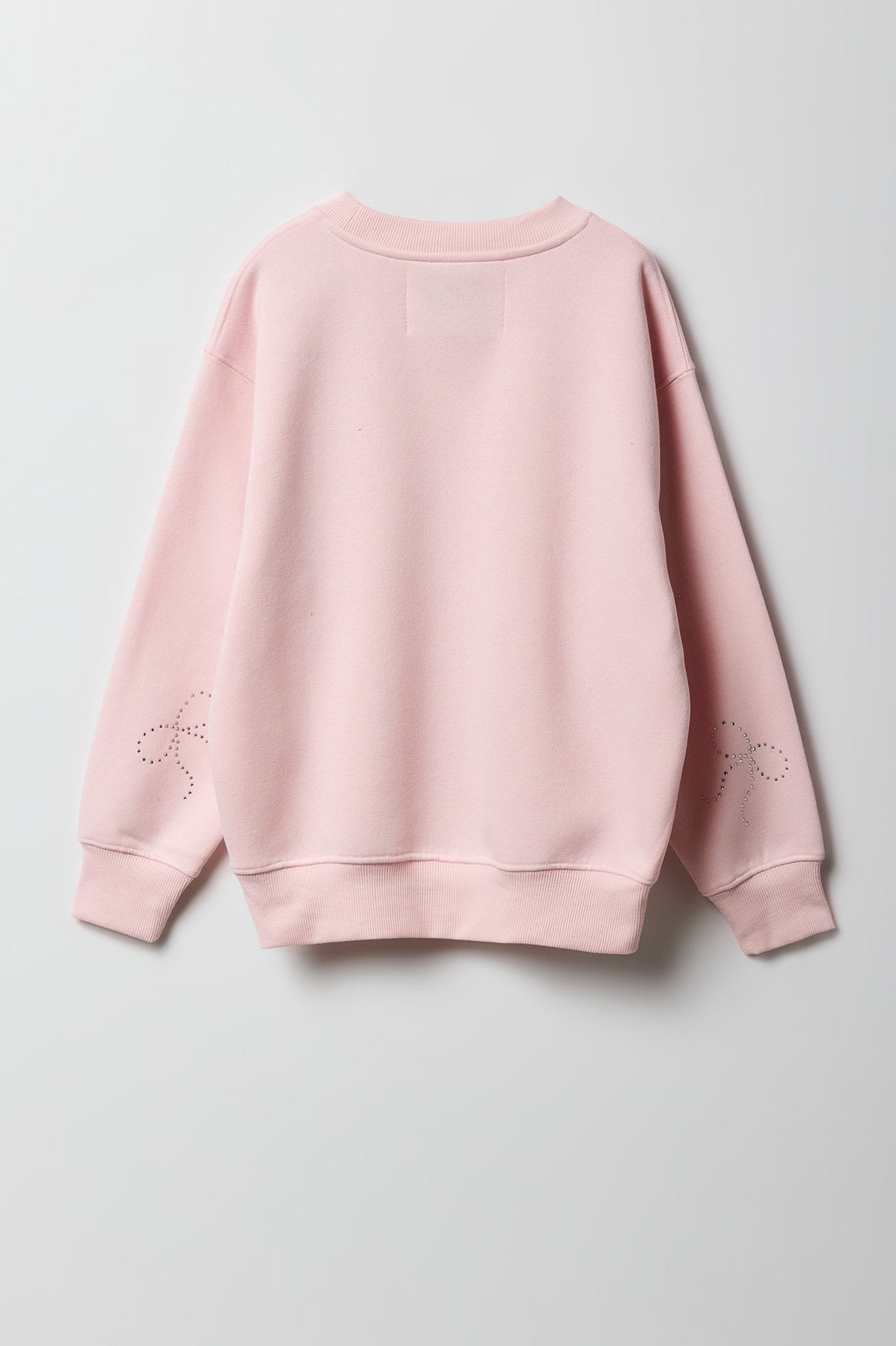 Girls Rhinestone Bow Oversized Sweatshirt