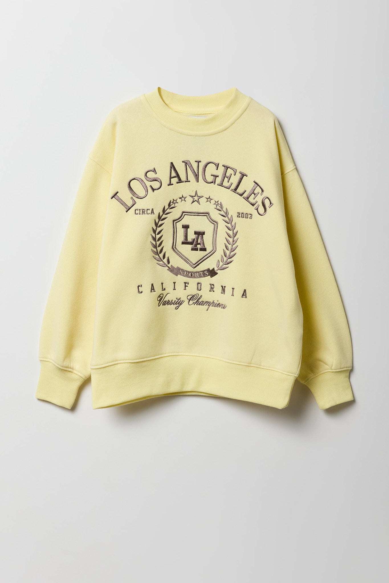 Girls Oversized LA Embroidered Fleece Sweatshirt