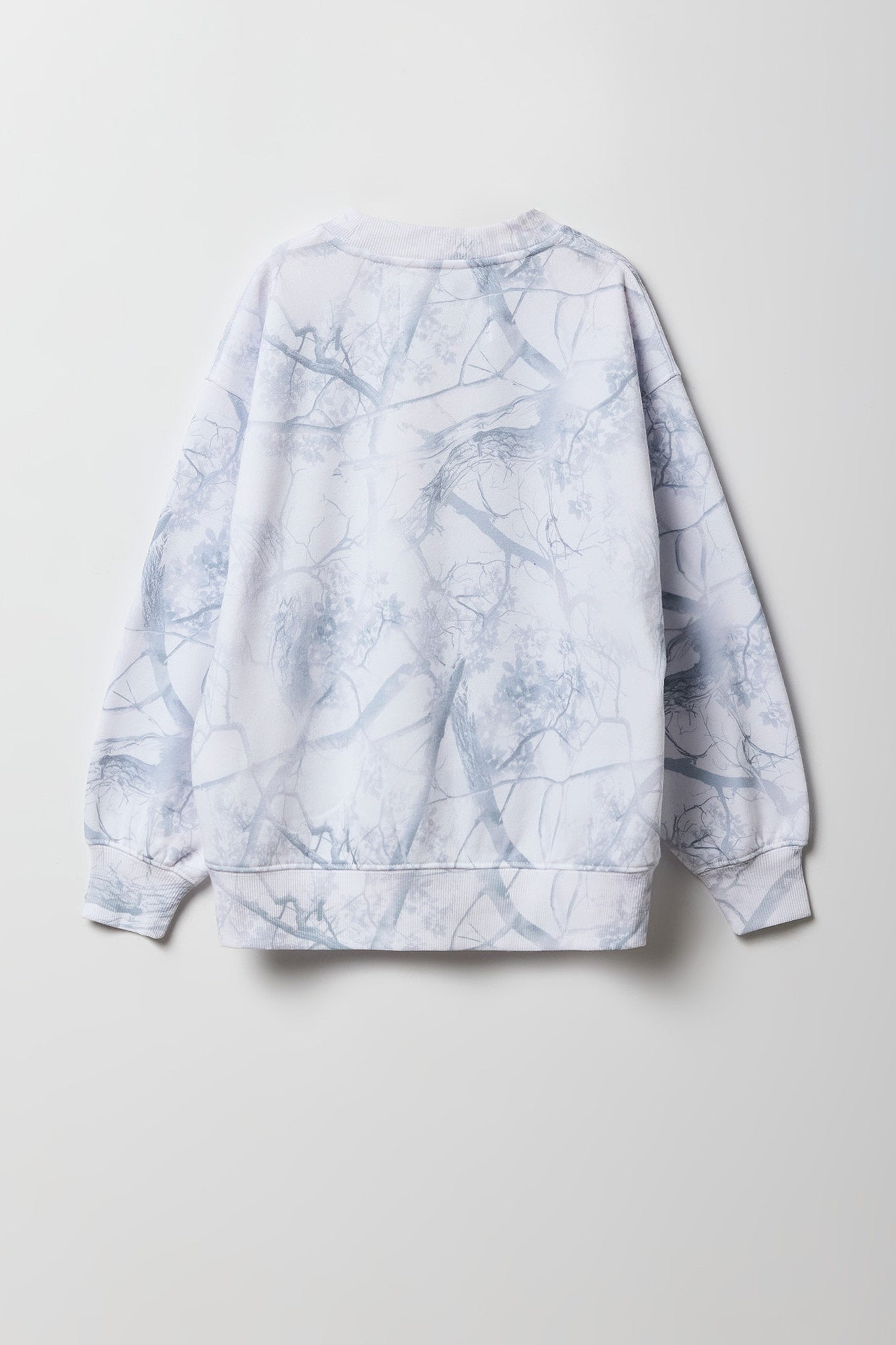 Girls Oversized Camo Print Fleece Sweatshirt