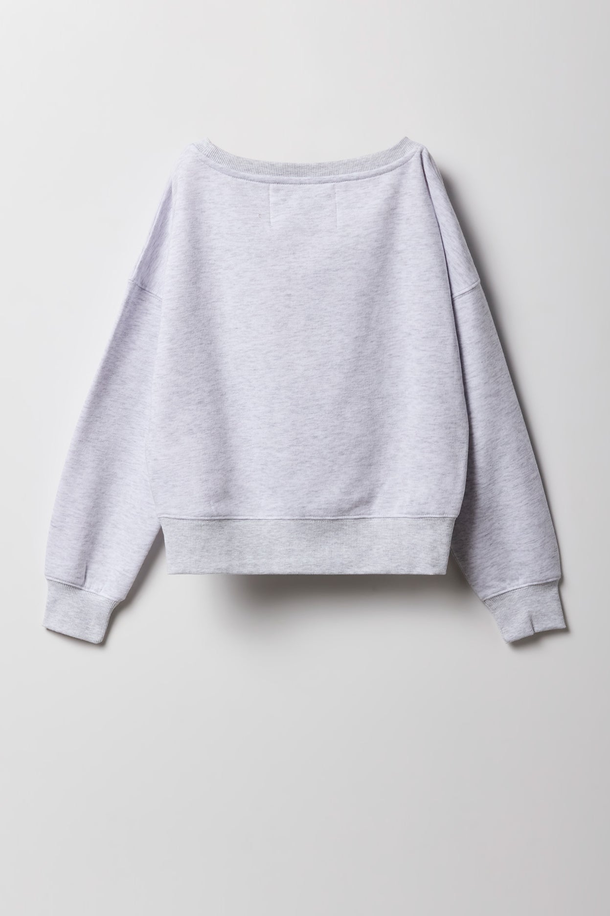 Girls Fleece Off Shoulder Puff Print Sweatshirt