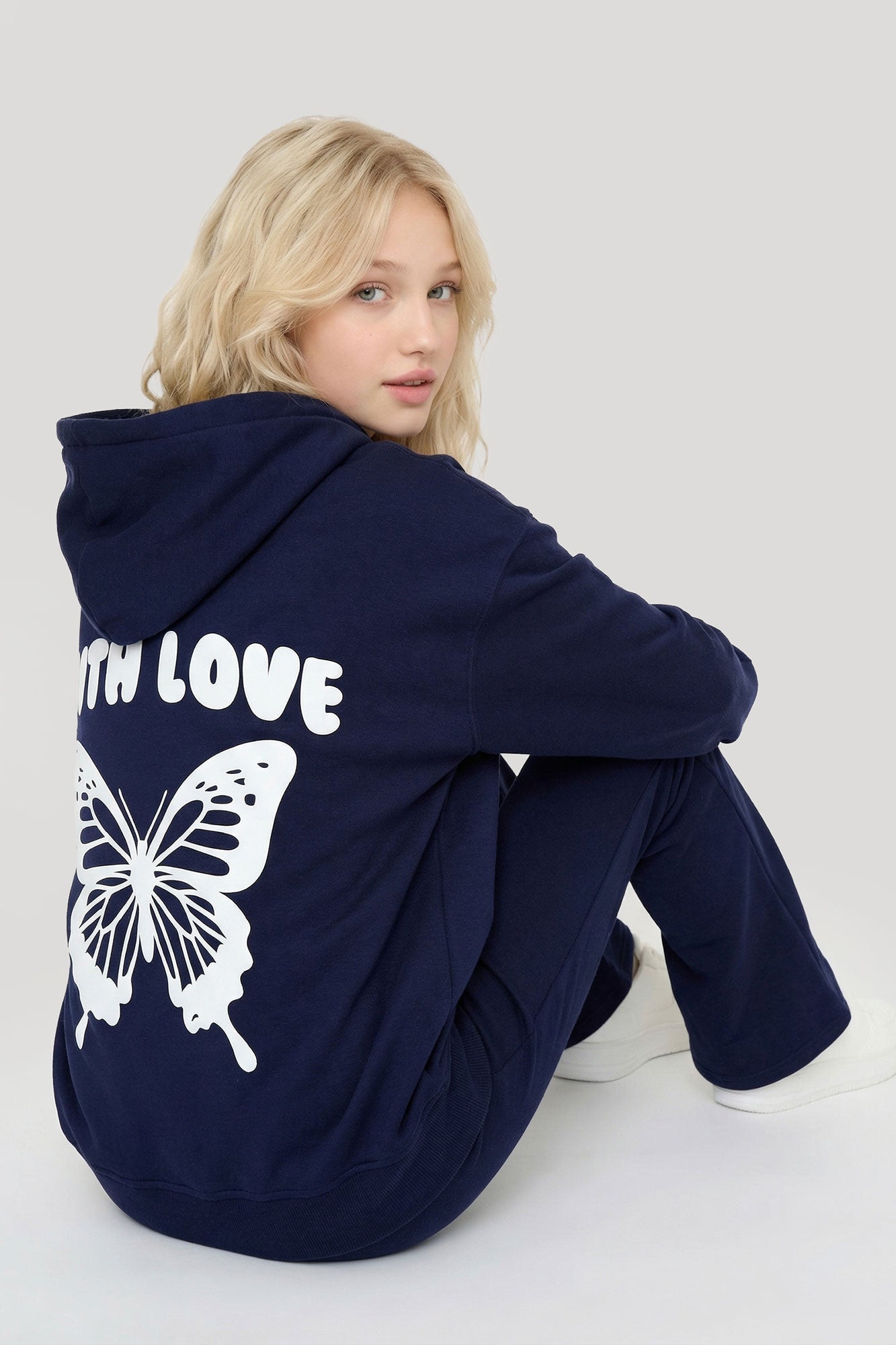 Girls Graphic Oversized Hoodie