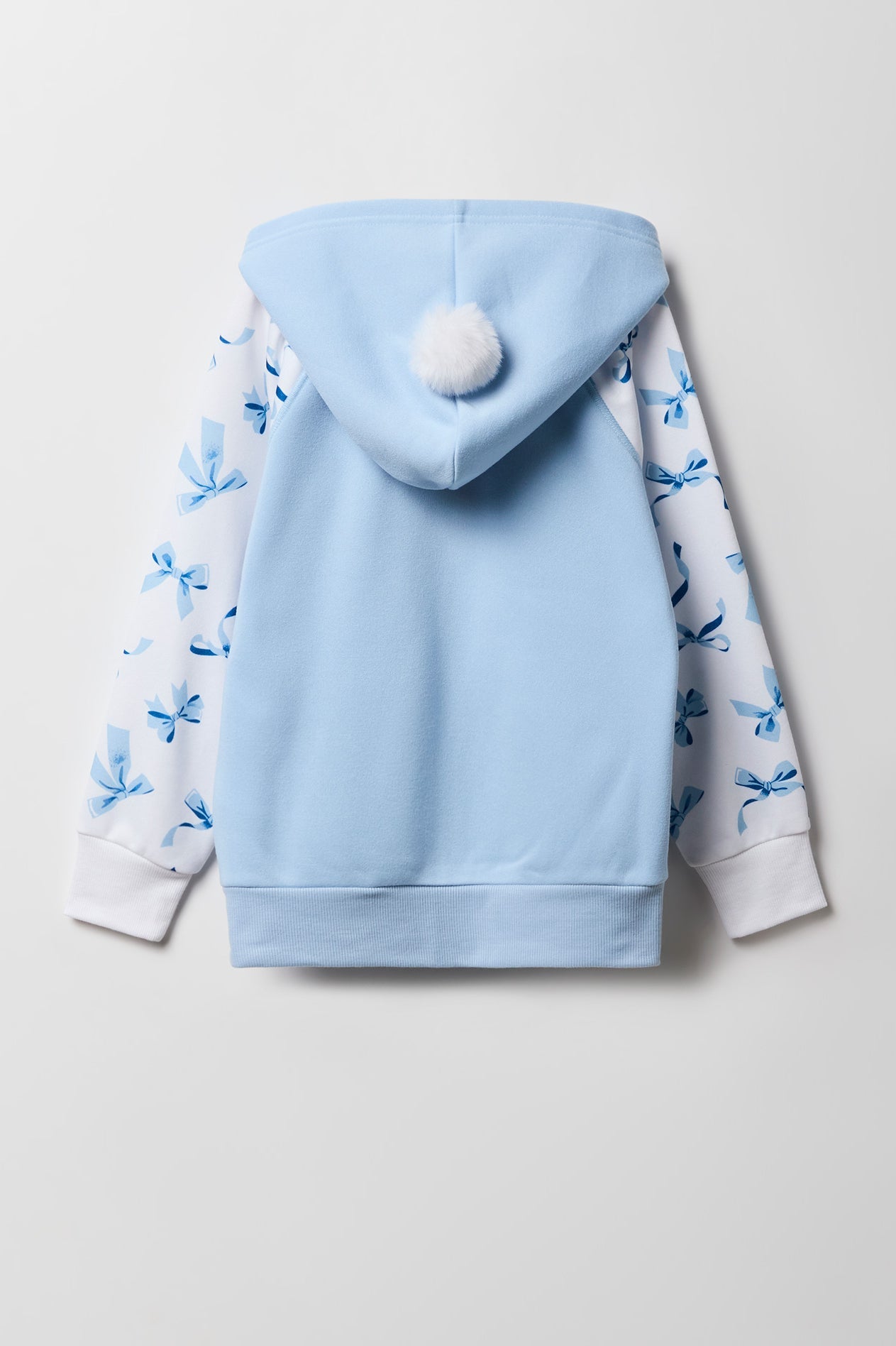 Girls 3D Penguin Bow Zip-Up Character Hoodie