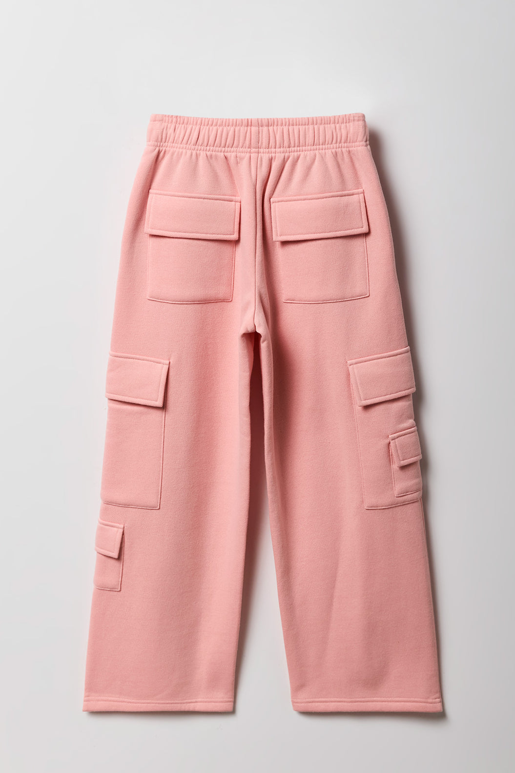 Girls Fleece Wide Leg Cargo Sweatpant