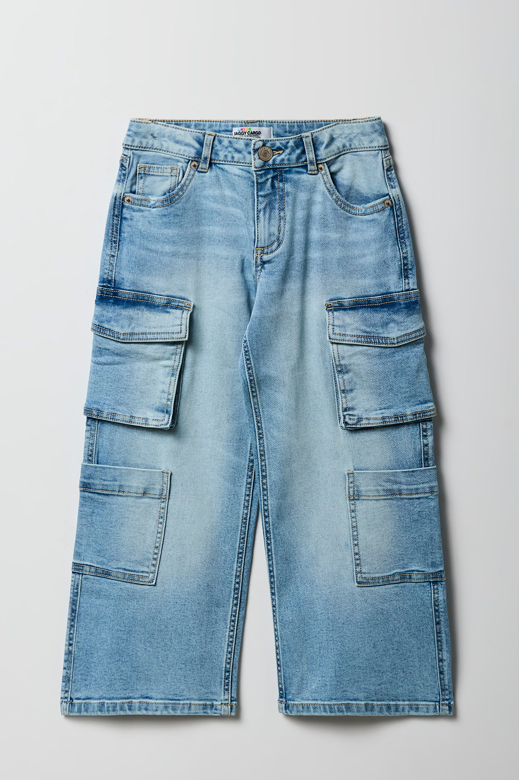 Girls Baggy Wide Leg Cargo Jean