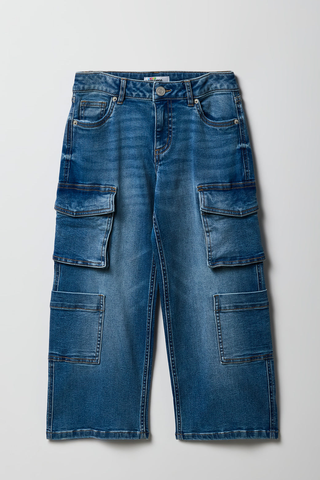 Girls Baggy Wide Leg Cargo Jean