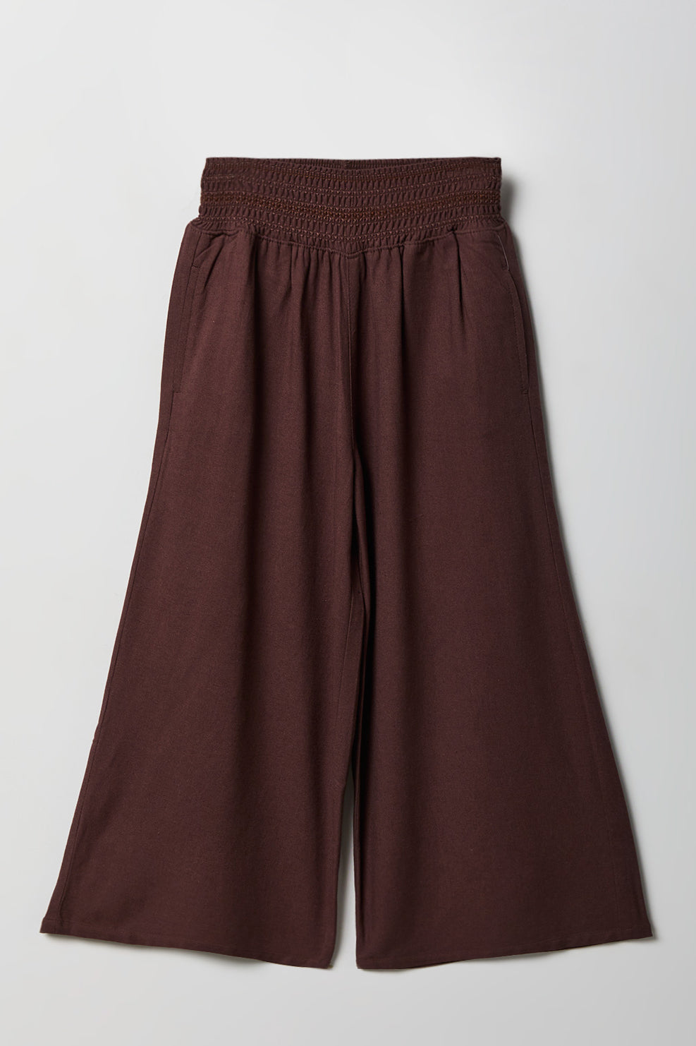 Girls Linen-Blend Wide Leg Palazzo Pant