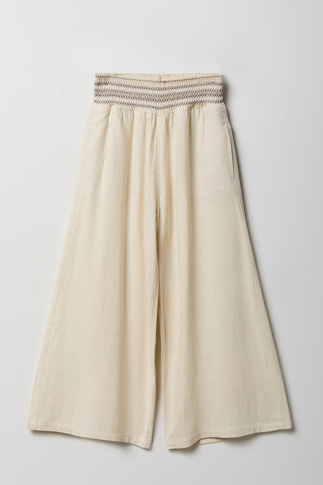 Girls Linen-Blend Wide Leg Palazzo Pant