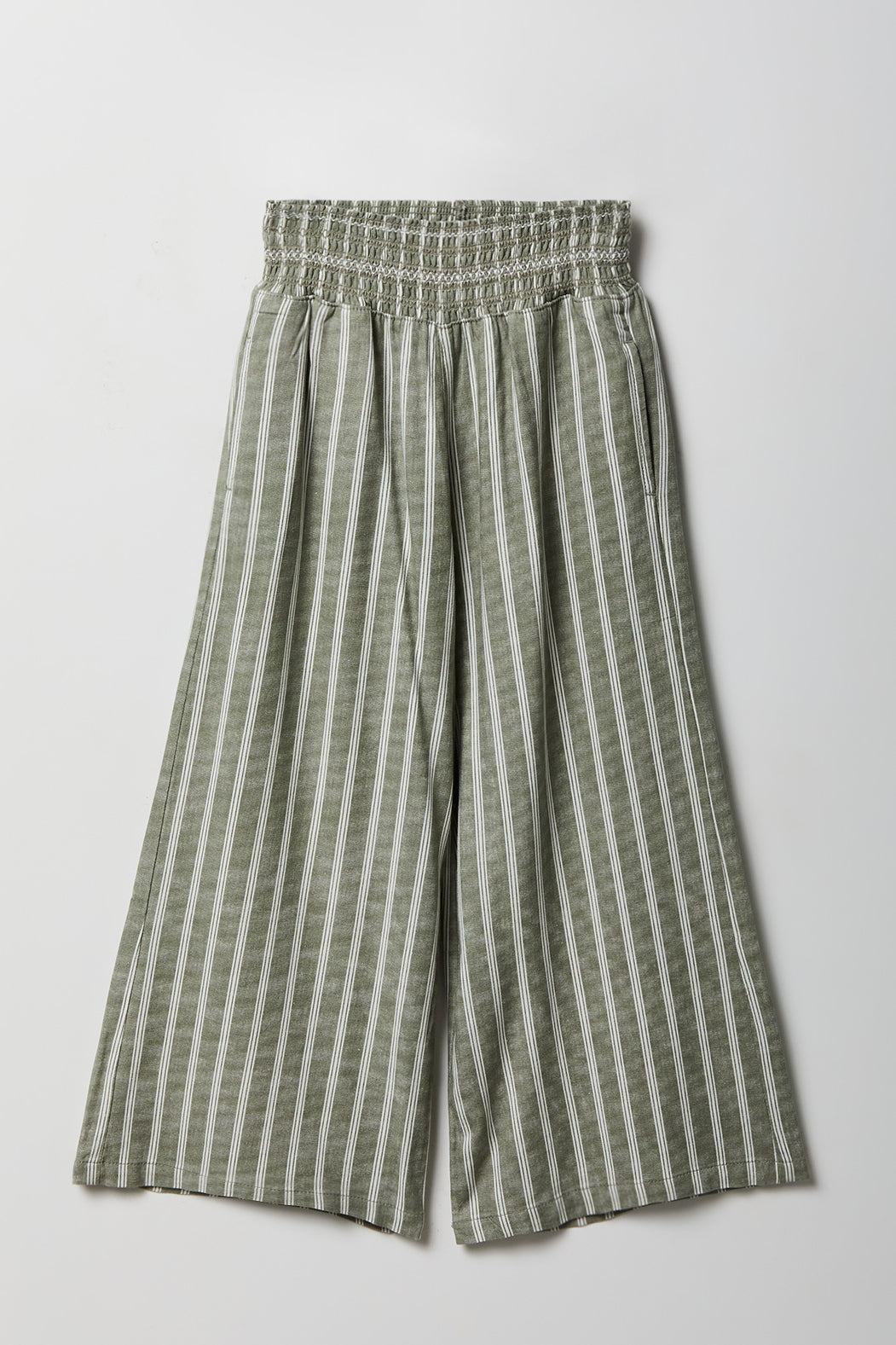 Girls Linen-Blend Wide Leg Palazzo Pant