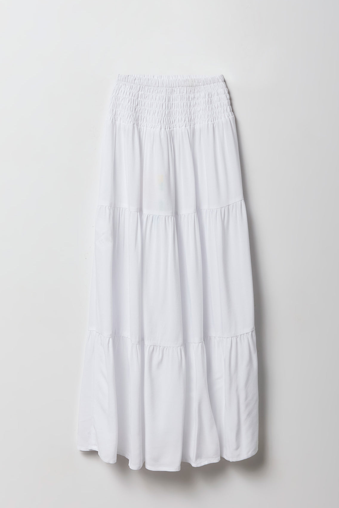 Girls Smocked Waist Tiered Maxi Skirt