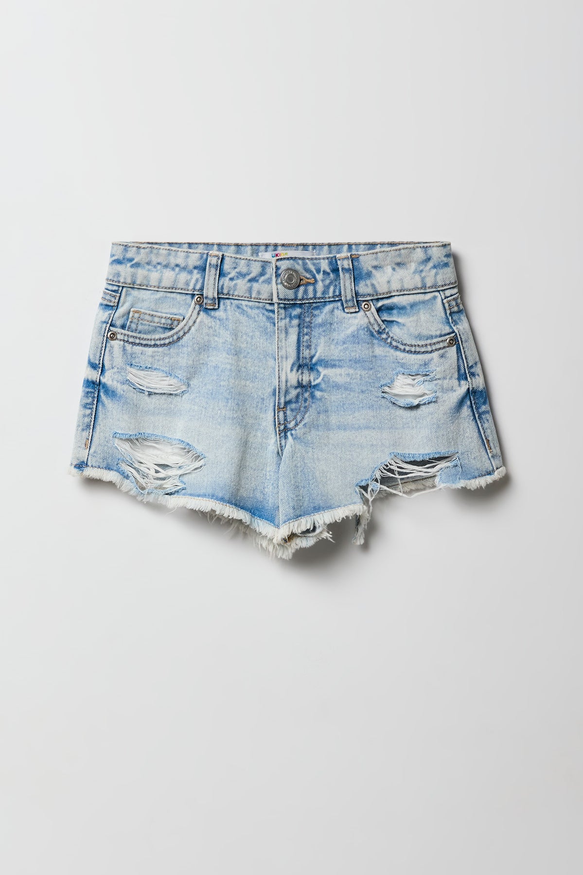 Girls Ripped Low Rise Denim Beach Short