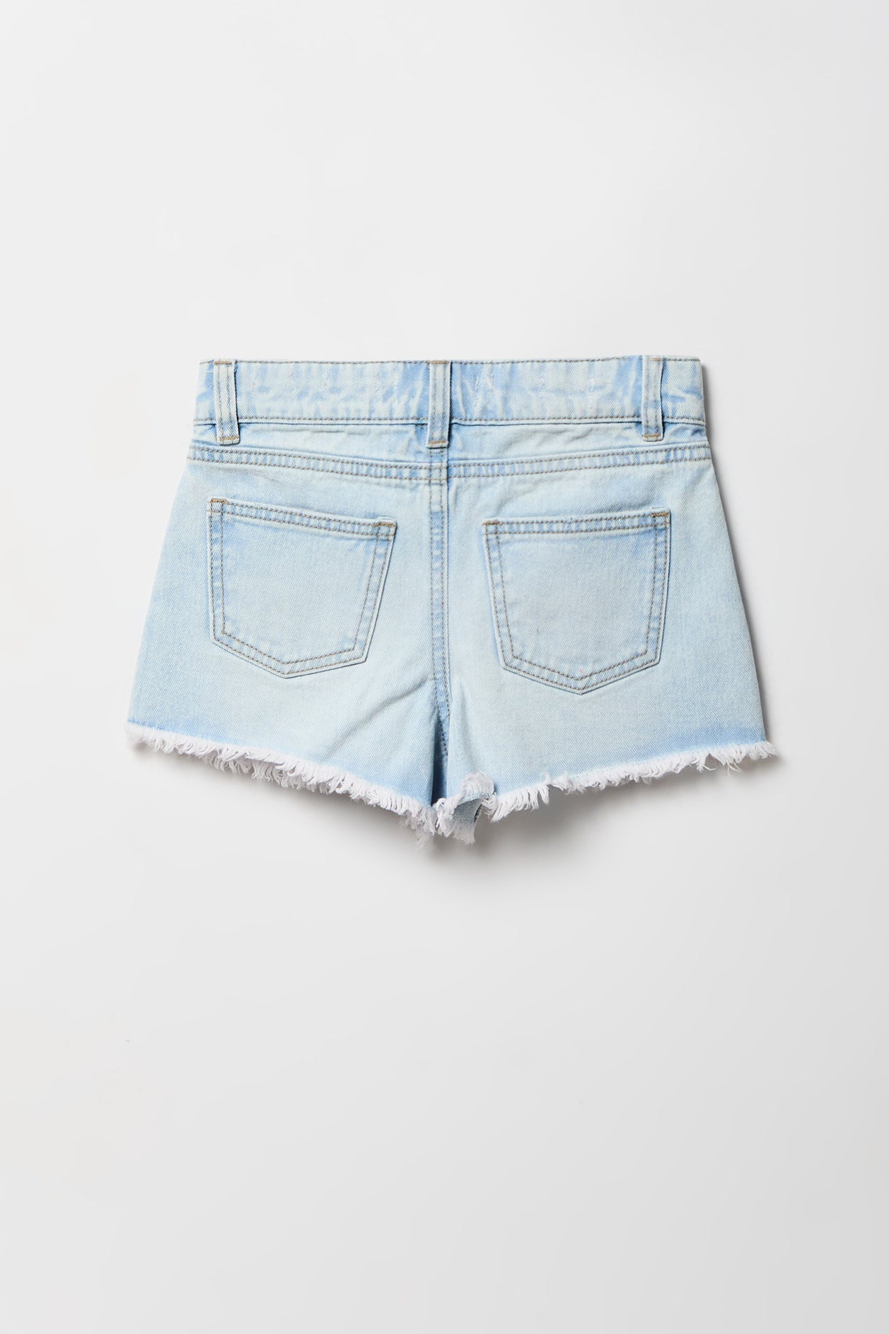 Girls High Rise Graphic Denim Short