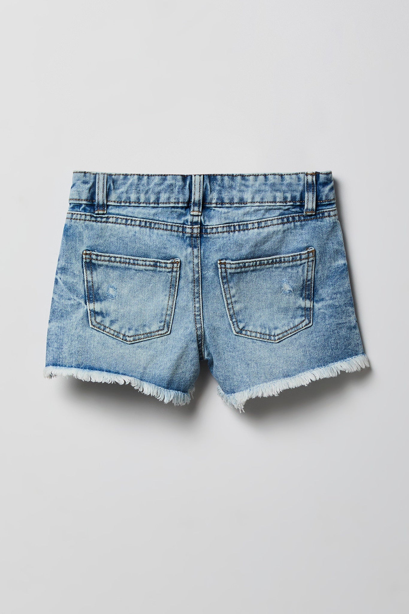 Girls High Rise Graphic Denim Short