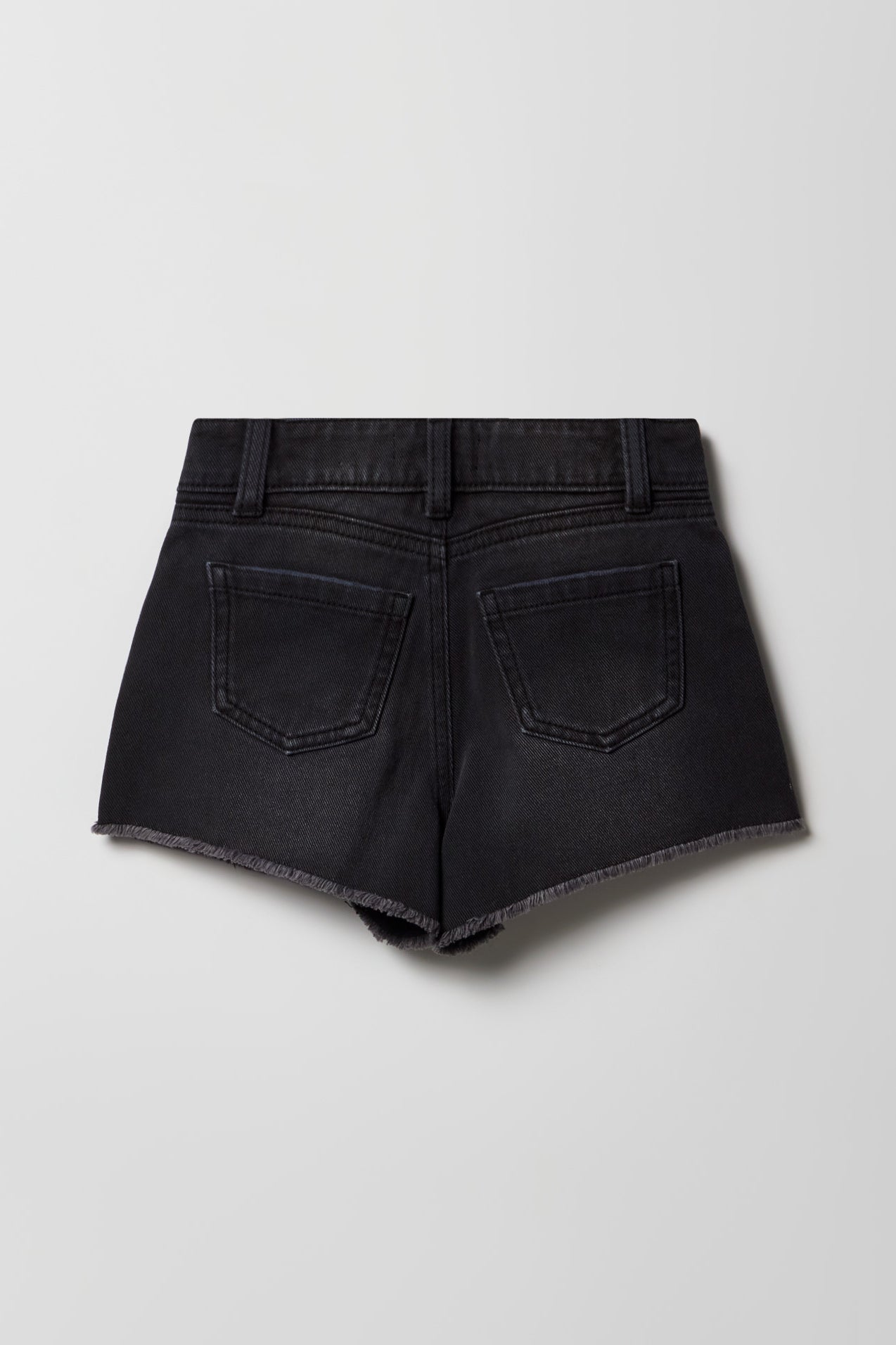 Girls High Rise Graphic Denim Short with Keychain