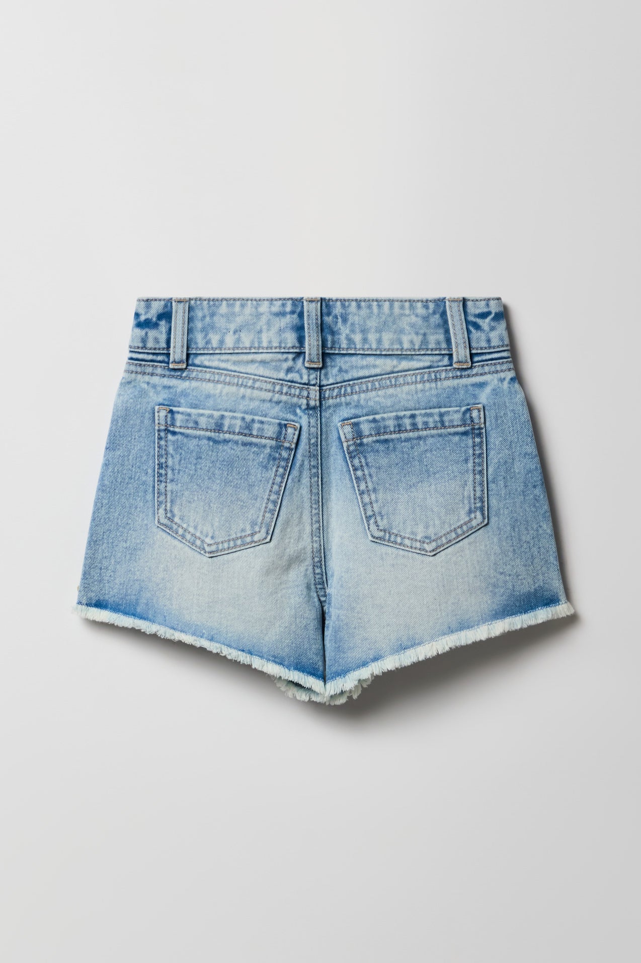 Girls High Rise Graphic Denim Short with Keychain
