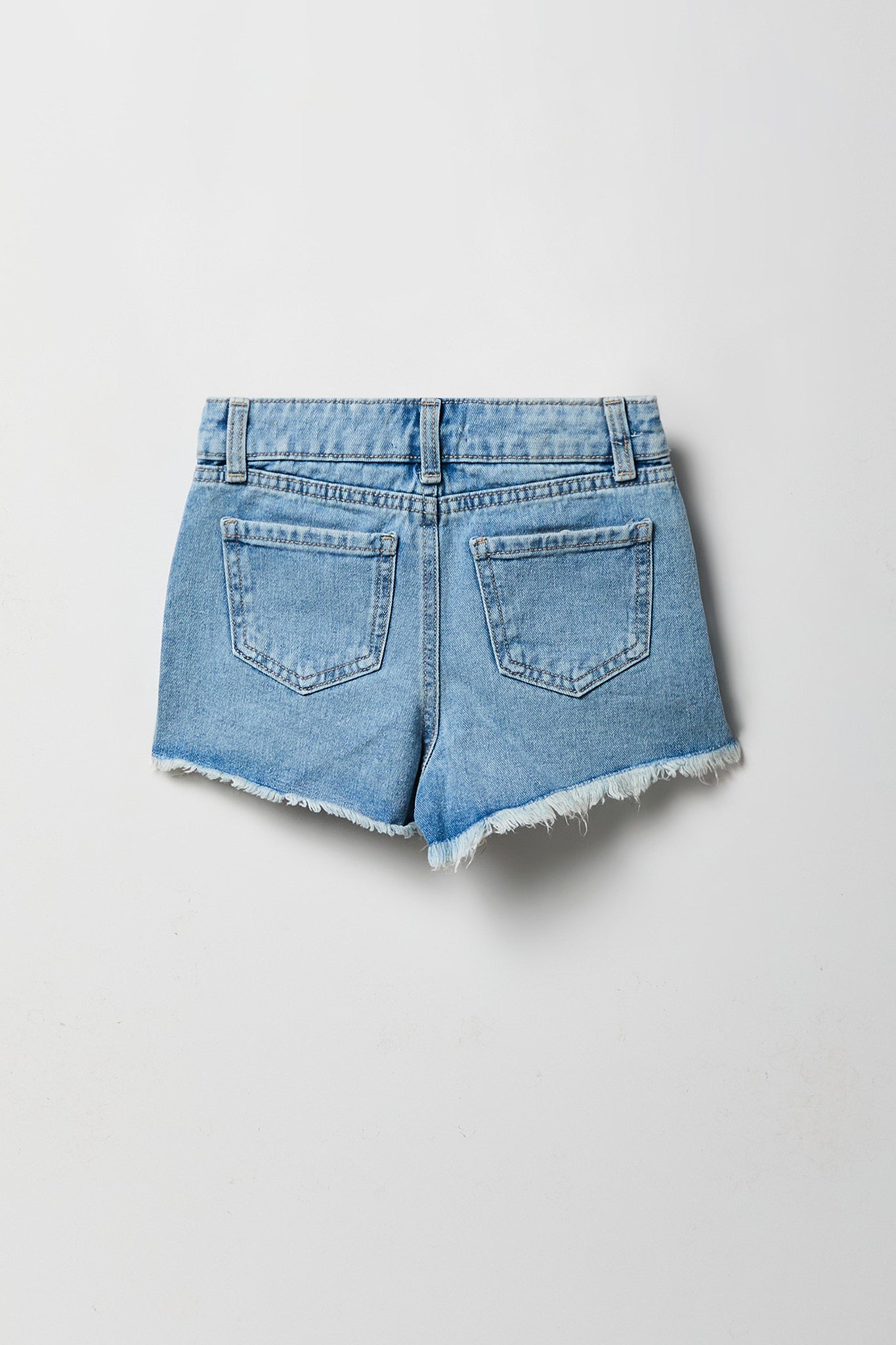 Girls Ripped High-Rise Denim Short
