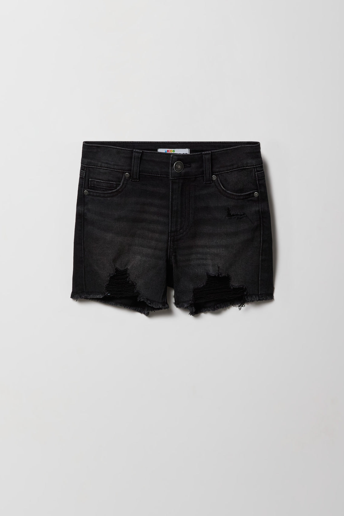 Girls Ripped Mid Rise Denim Shortie