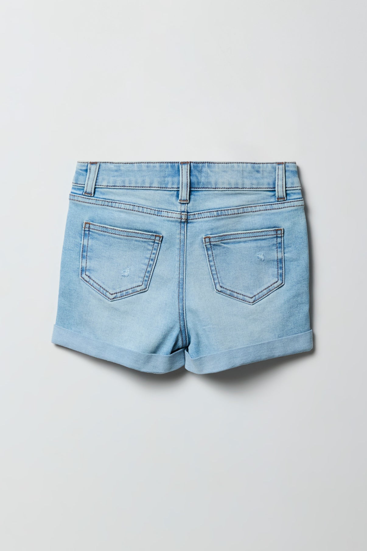 Girls Ripped Mid Rise Denim Shortie