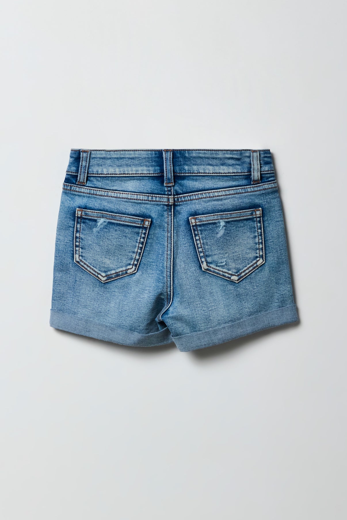 Girls Ripped Mid Rise Denim Shortie