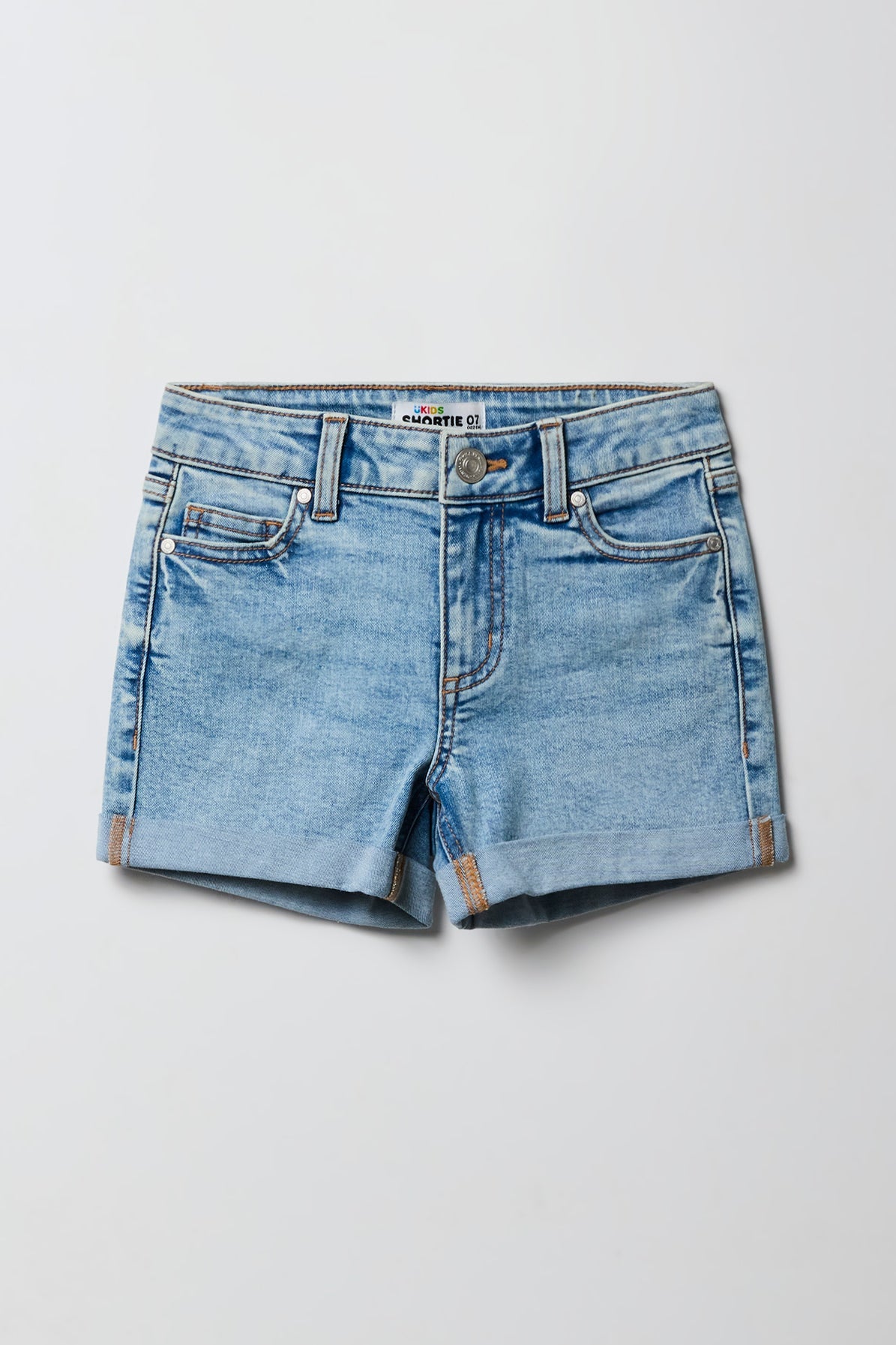 Girls Stretch Mid Rise Denim Shortie