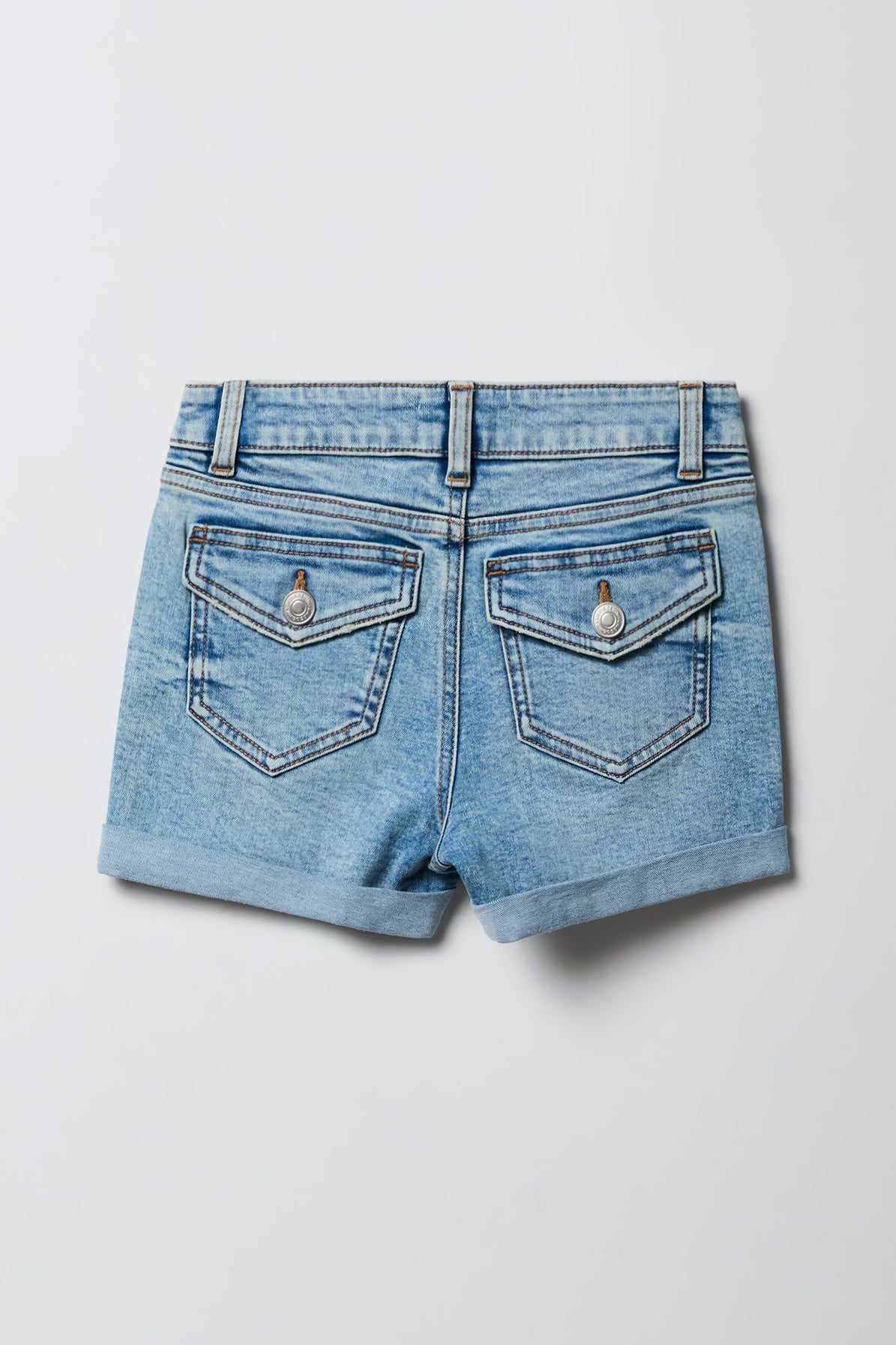 Girls Stretch Mid Rise Denim Shortie