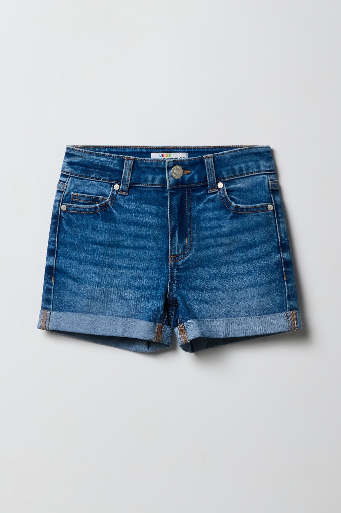 Girls Stretch Mid Rise Denim Shortie