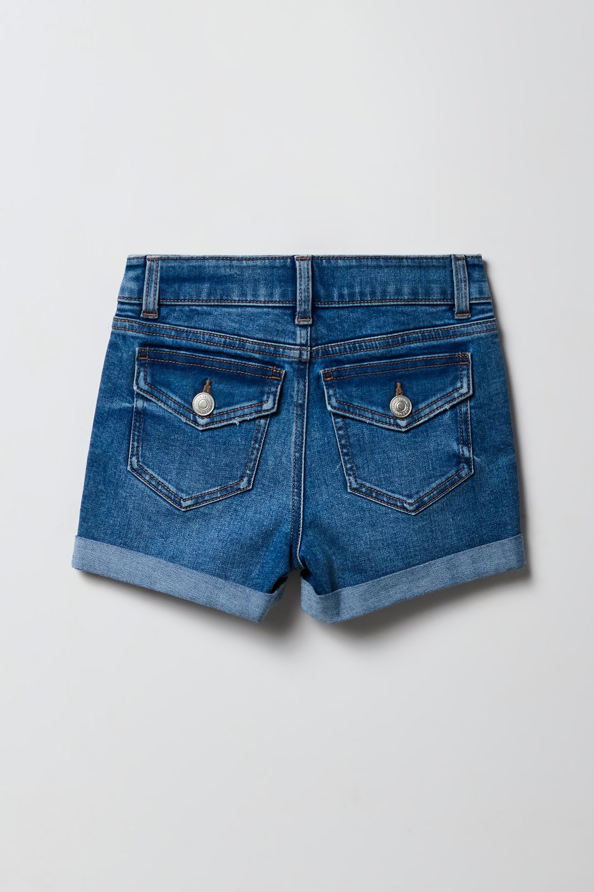 Girls Stretch Mid Rise Denim Shortie