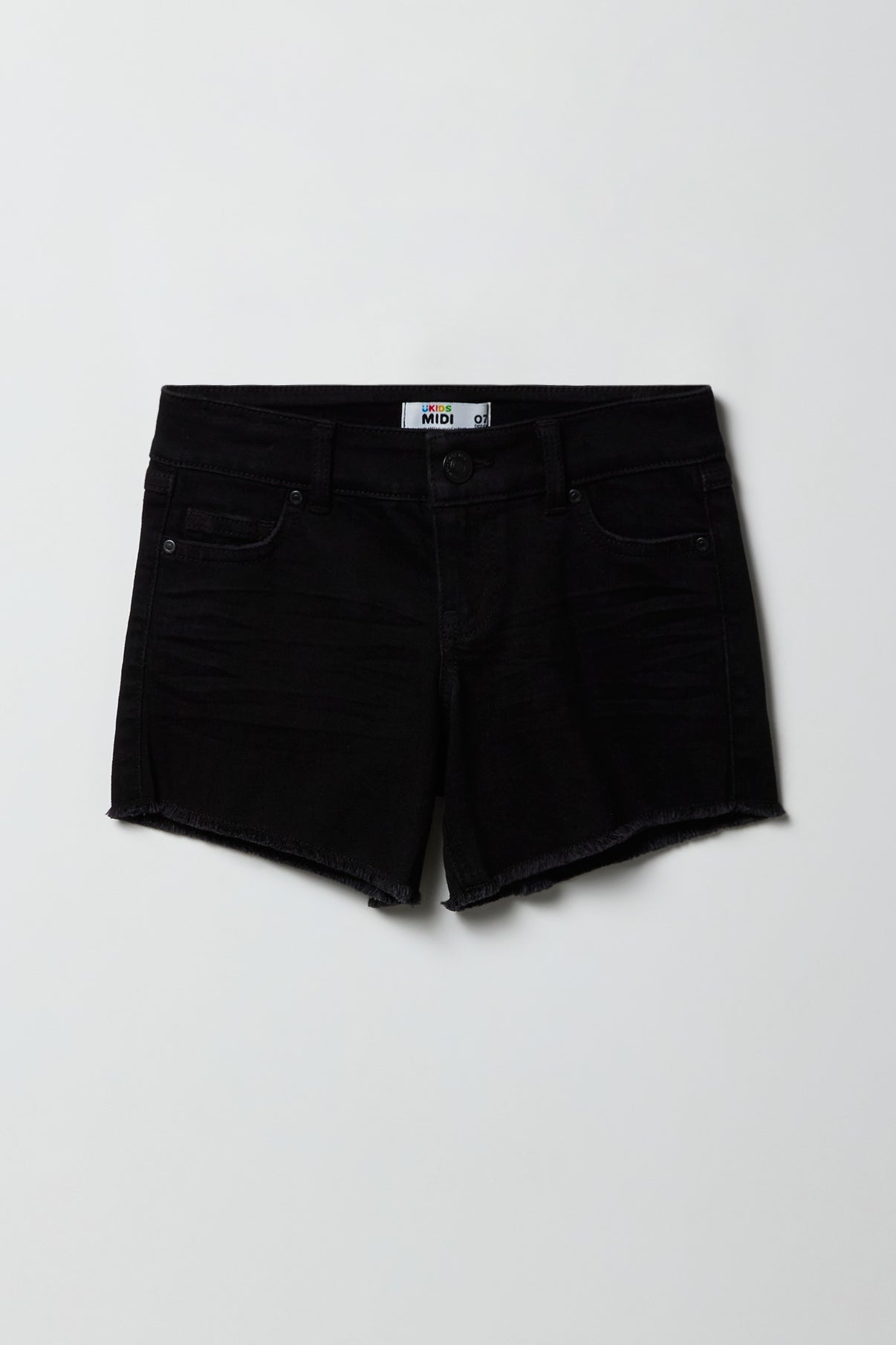 Girls Low Rise Denim Midi Short