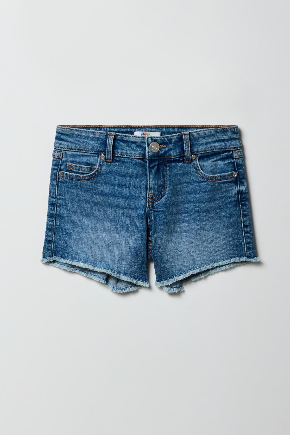 Girls Low Rise Denim Midi Short