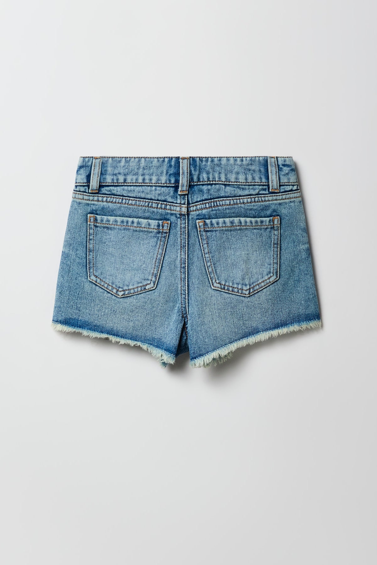 Girls Embroidered High Rise Denim Beach Short