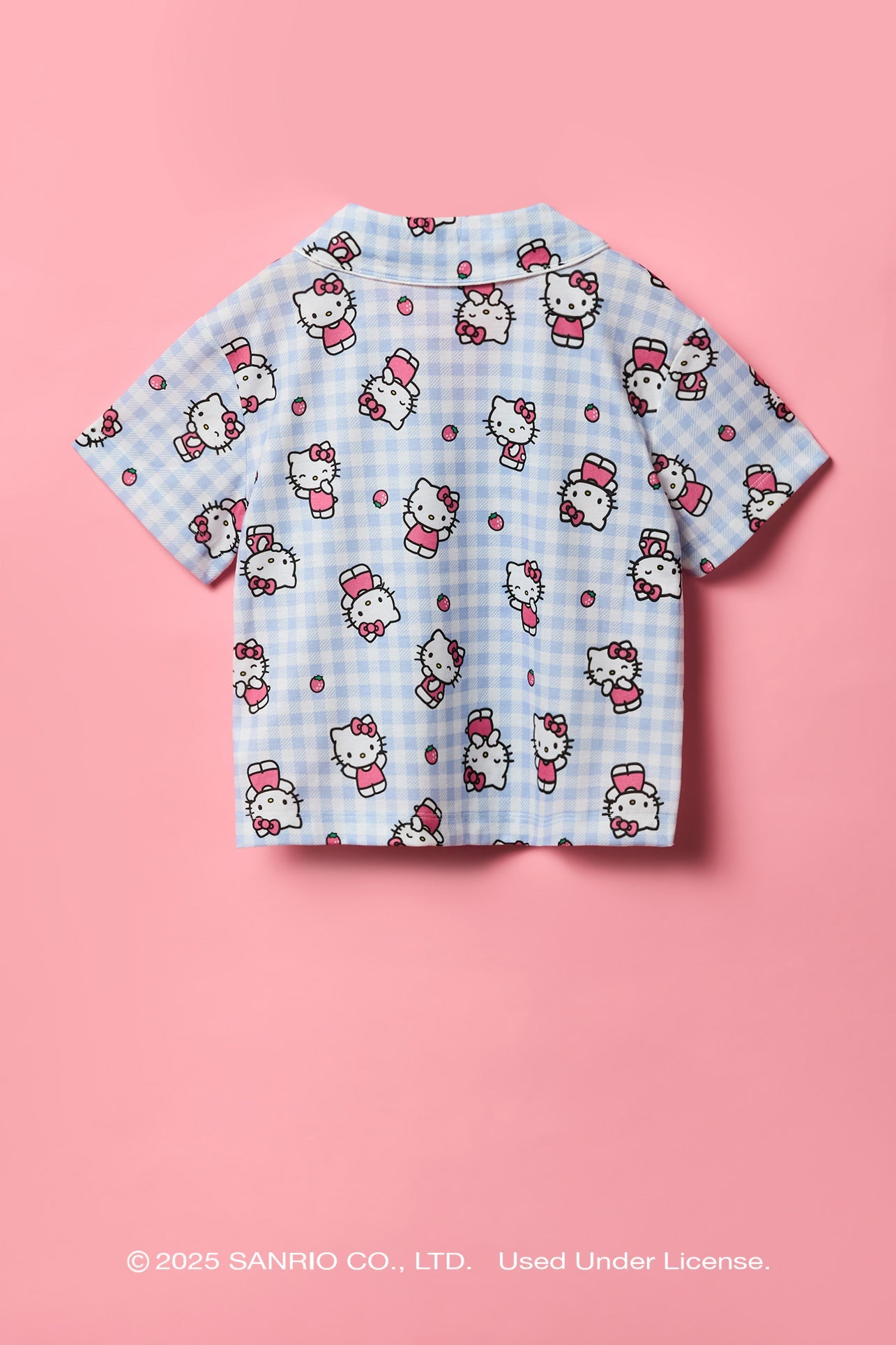 Hello Kitty® Girls Button-Up Top & Pant Pajama Set