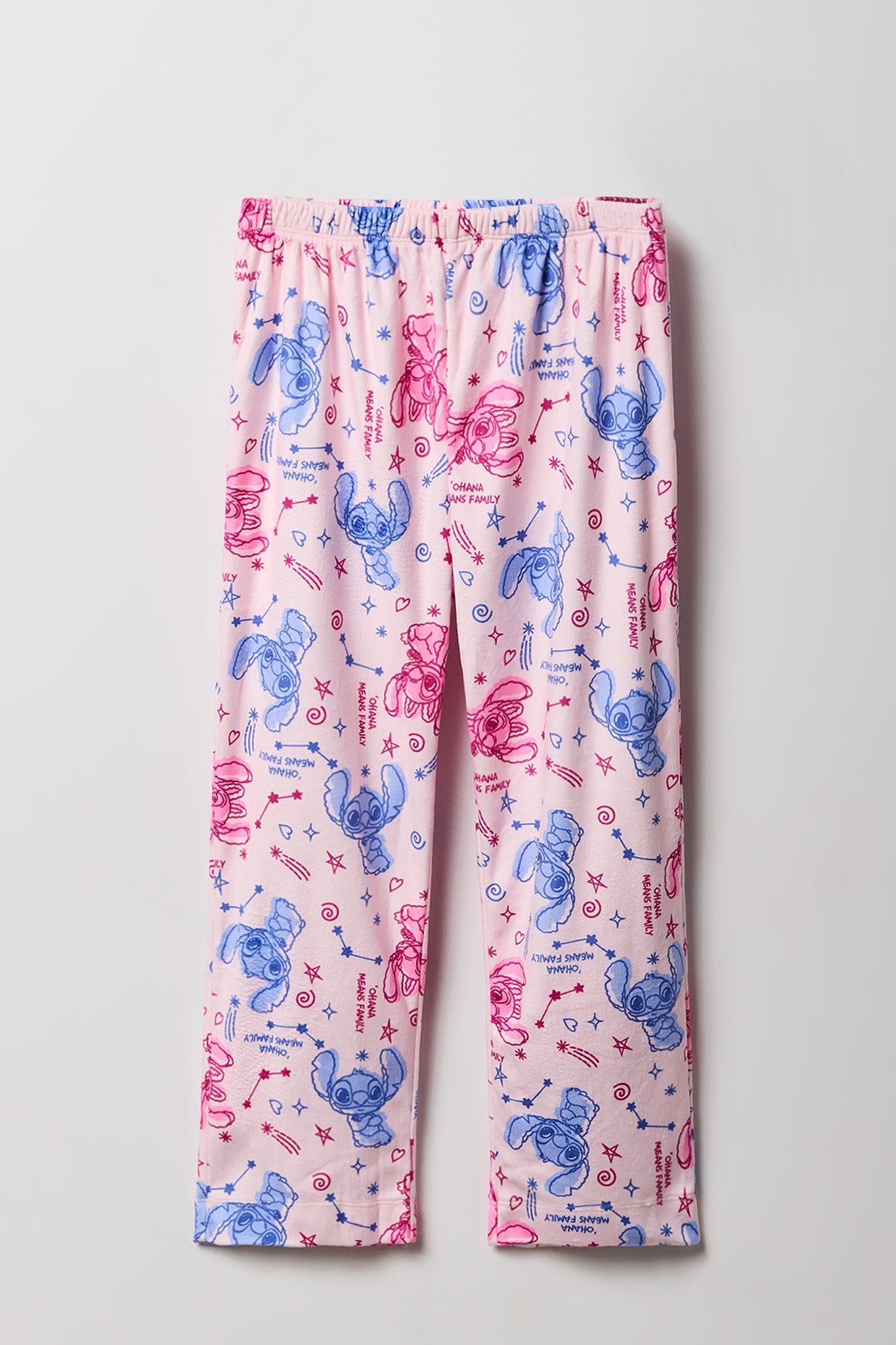 Girls Stitch Print Plush Pajama Pant