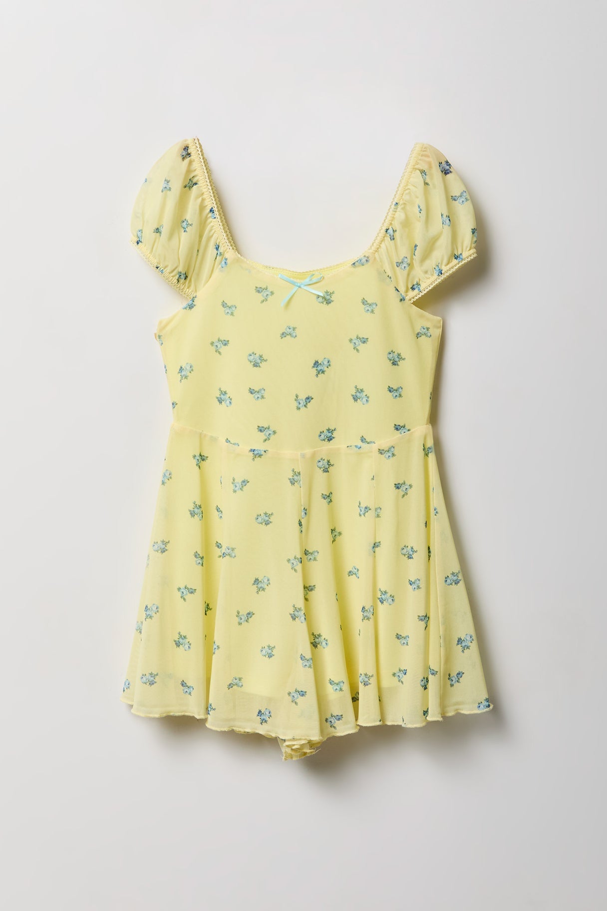 Girls Printed Mesh Dress Romper