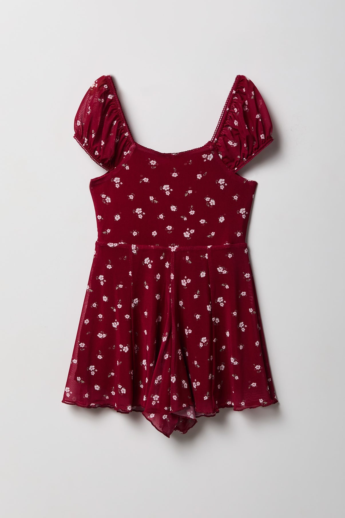 Girls Printed Mesh Dress Romper