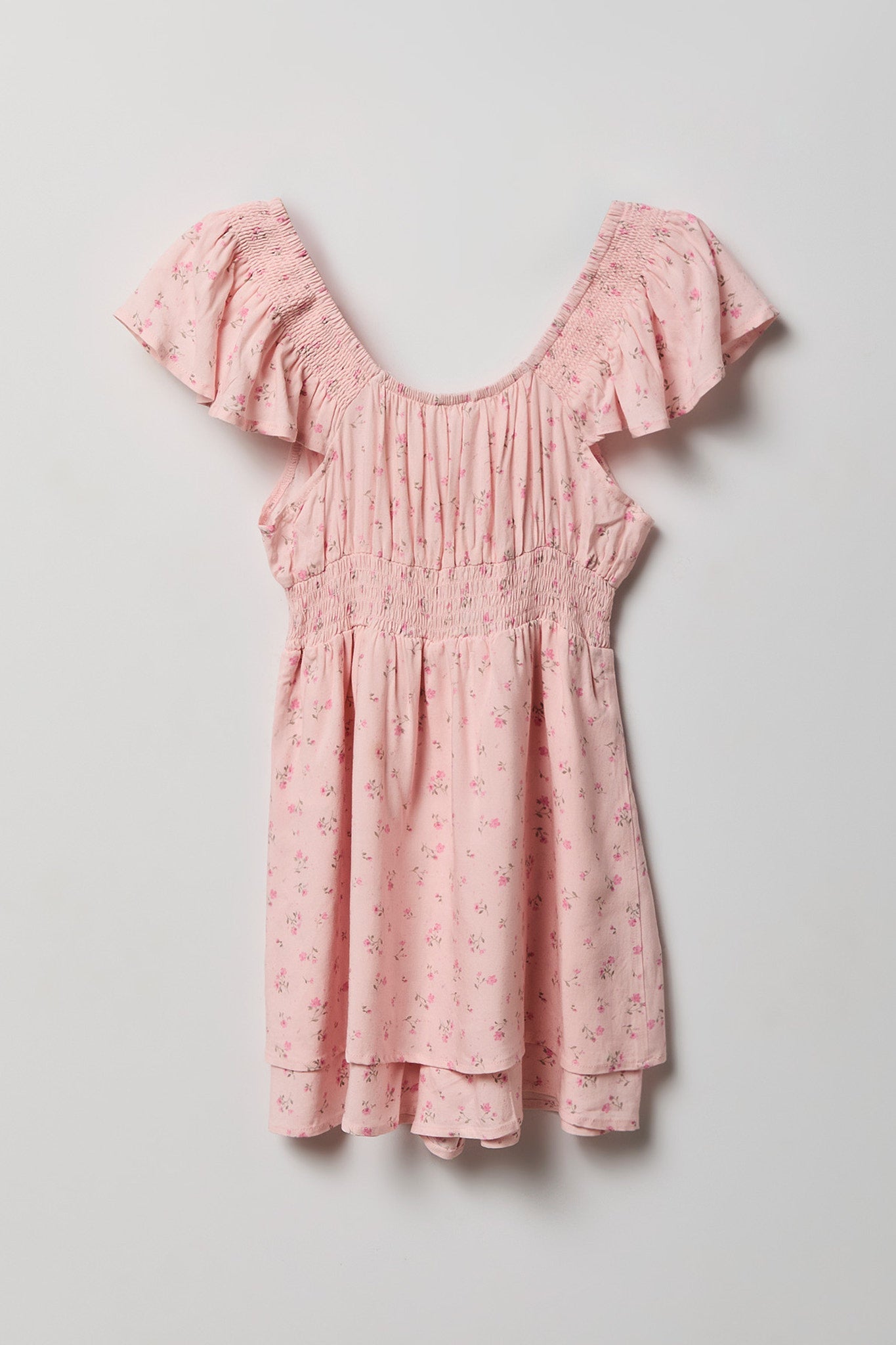 Girls Smocked Waist Romper