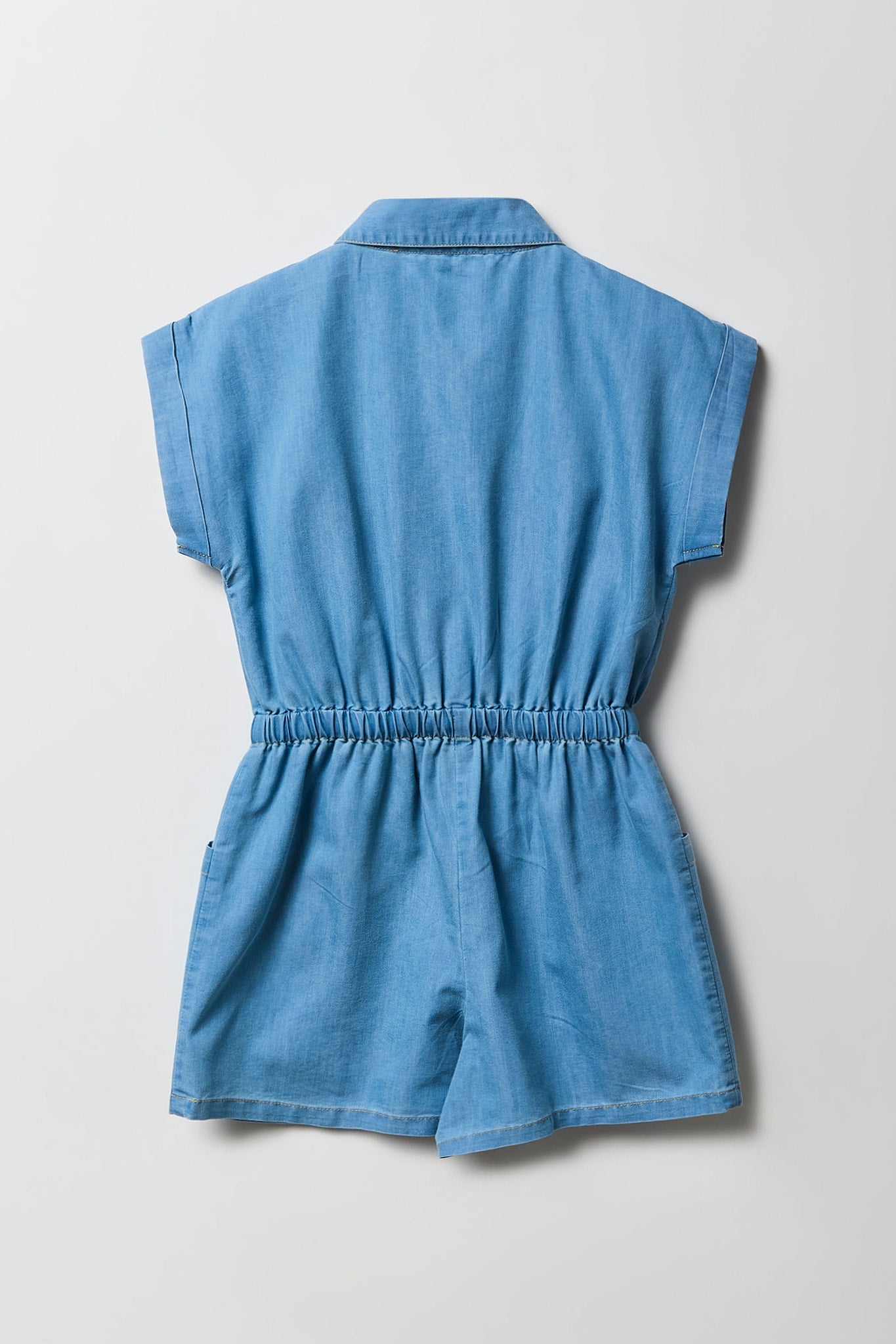 Girls Chambray Button-Up Romper