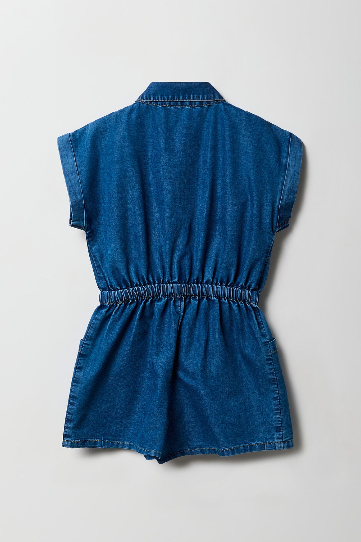 Girls Chambray Button-Up Romper