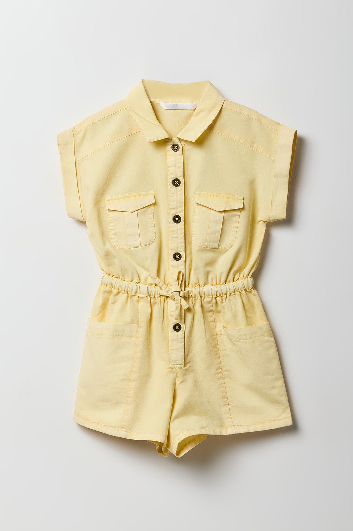 Girls Chambray Button-Up Romper