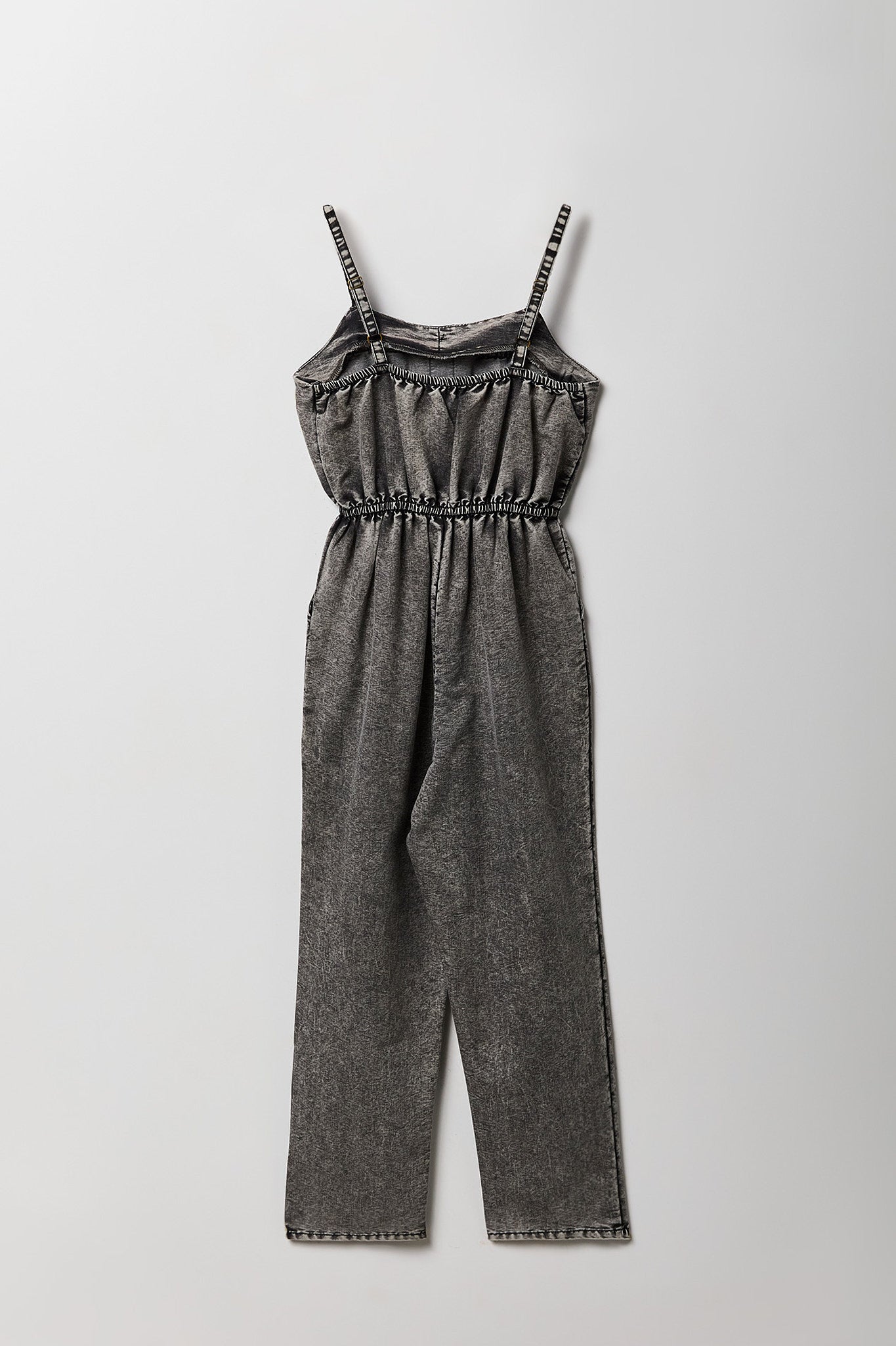 Girls Chambray Button Front Jumpsuit