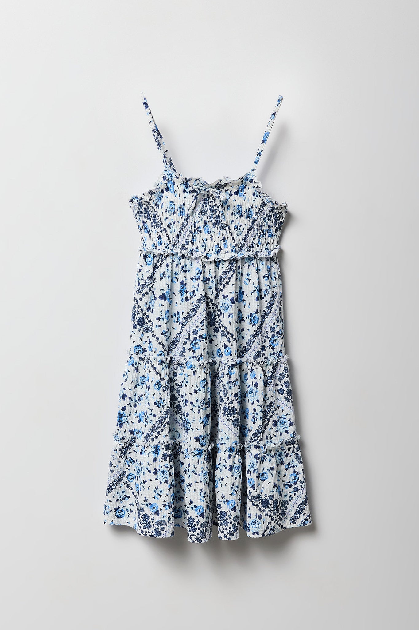 Girls Textured Tiered Dress