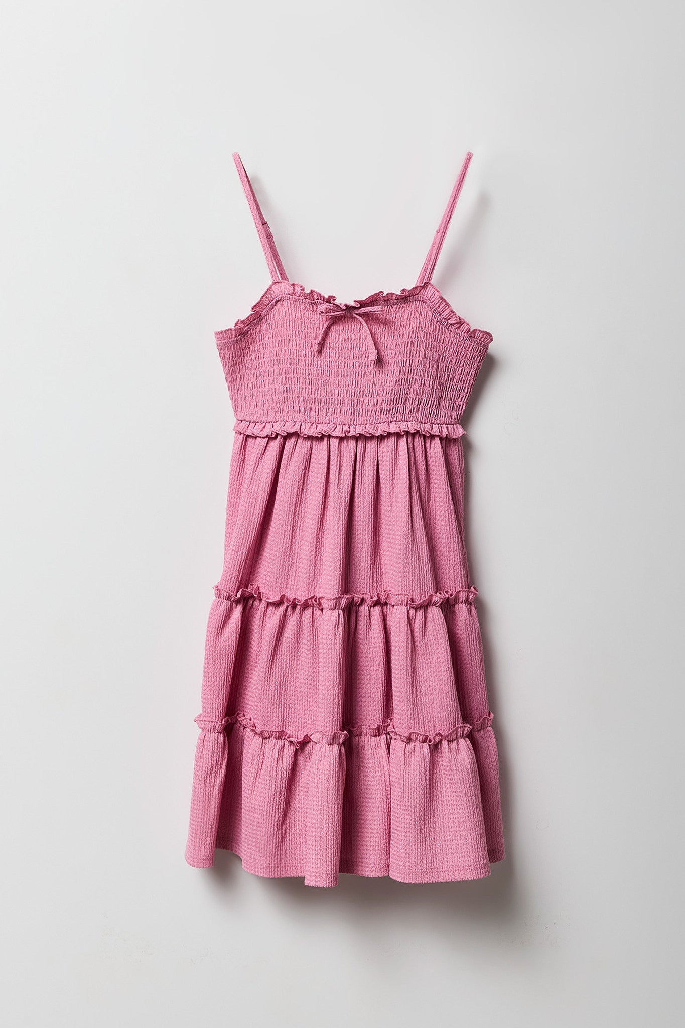 Girls Textured Tiered Dress