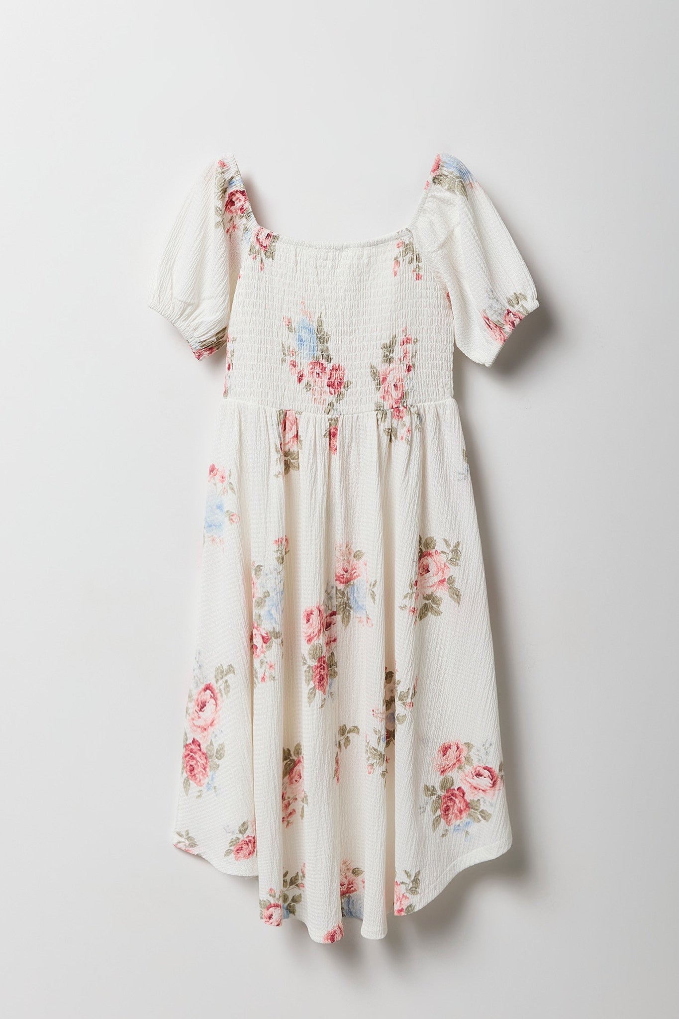 Girls Puff Sleeve High-Low Dress