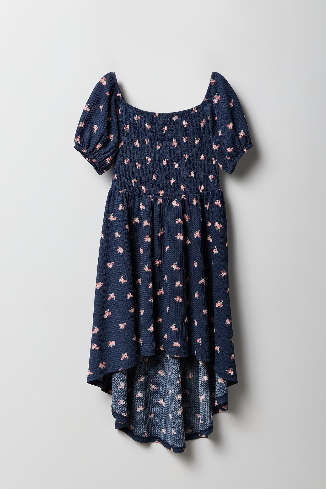 Girls Puff Sleeve High-Low Dress
