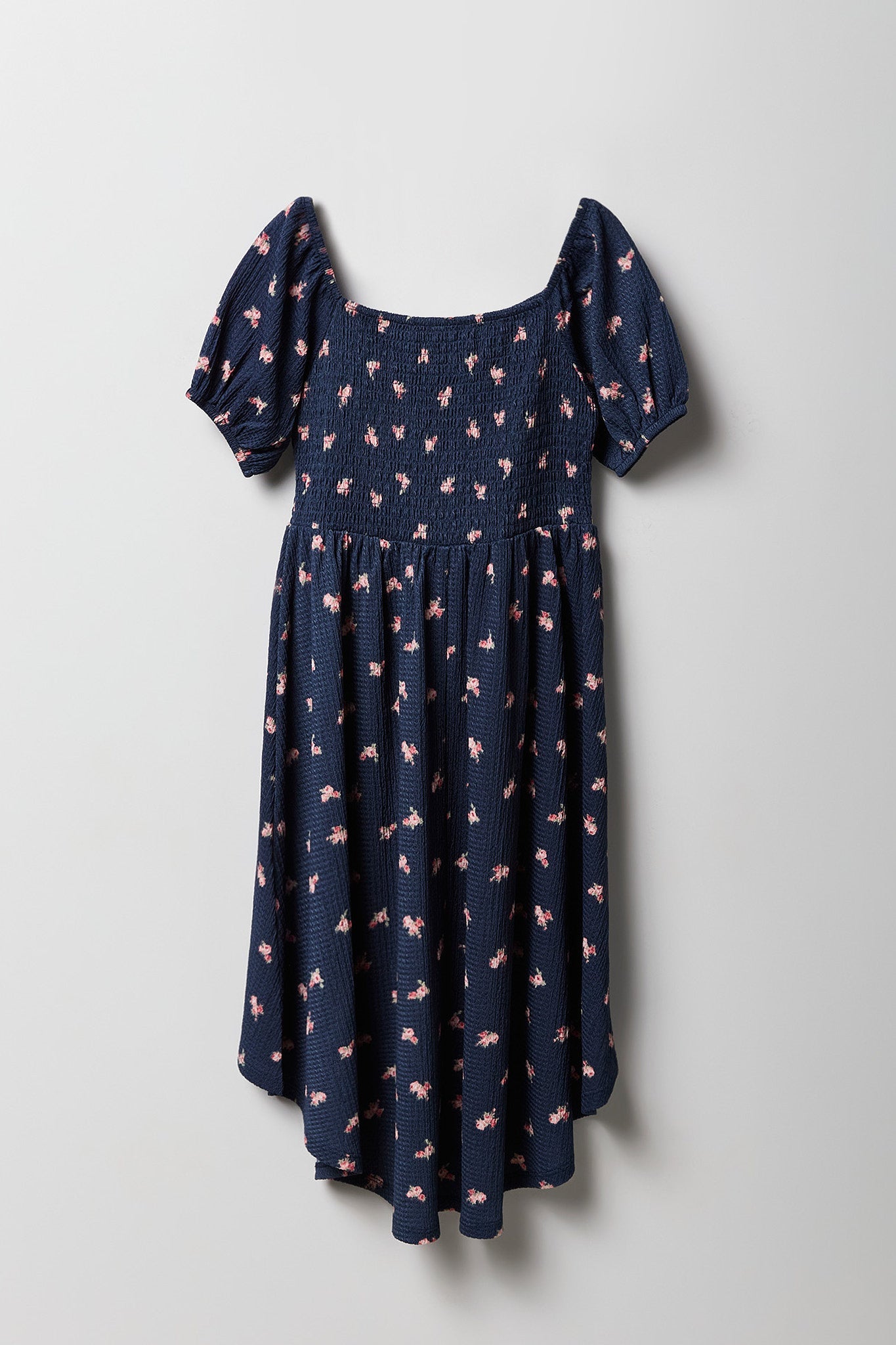 Girls Puff Sleeve High-Low Dress