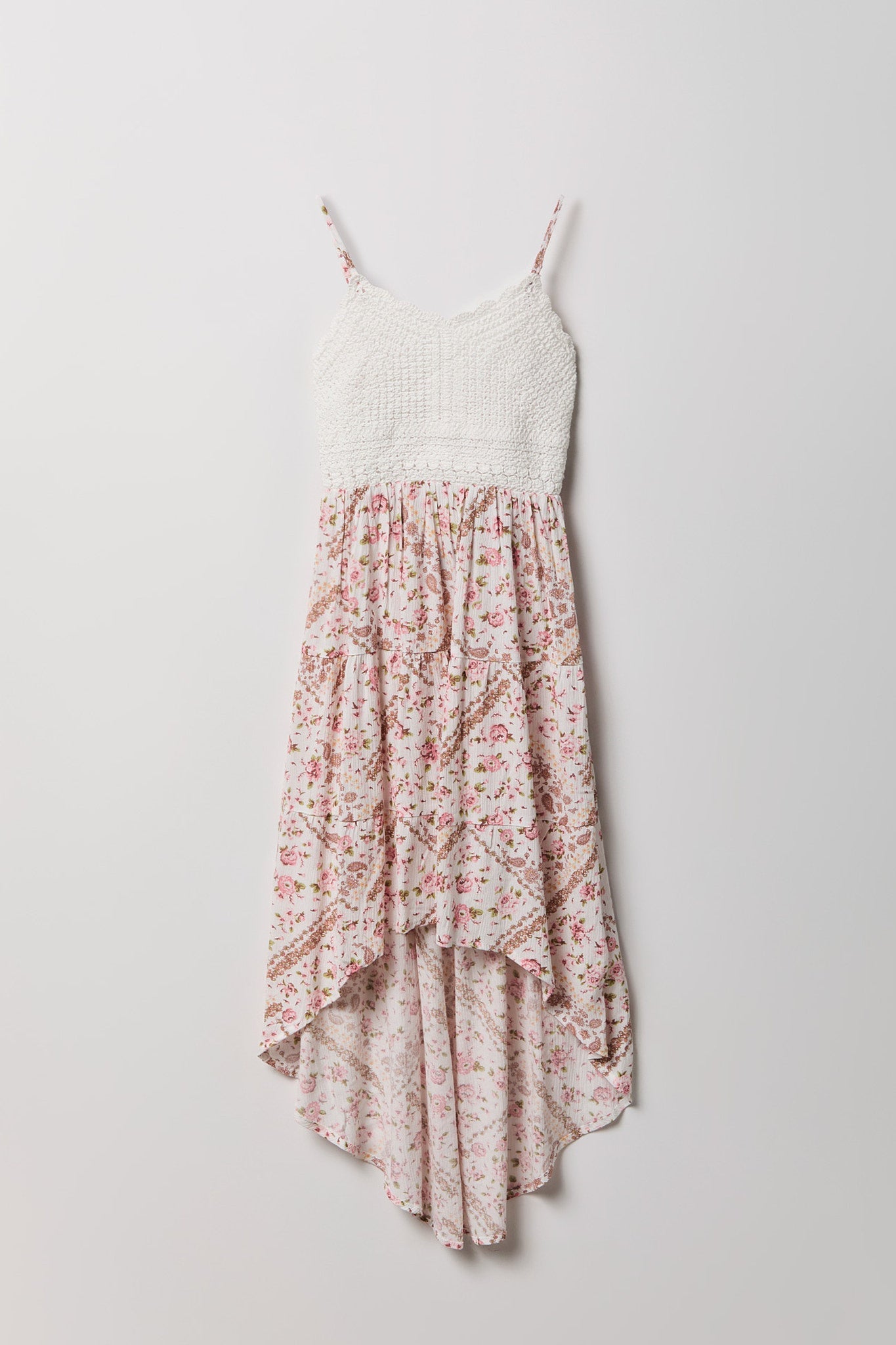 Girls Crochet High-Low Dress