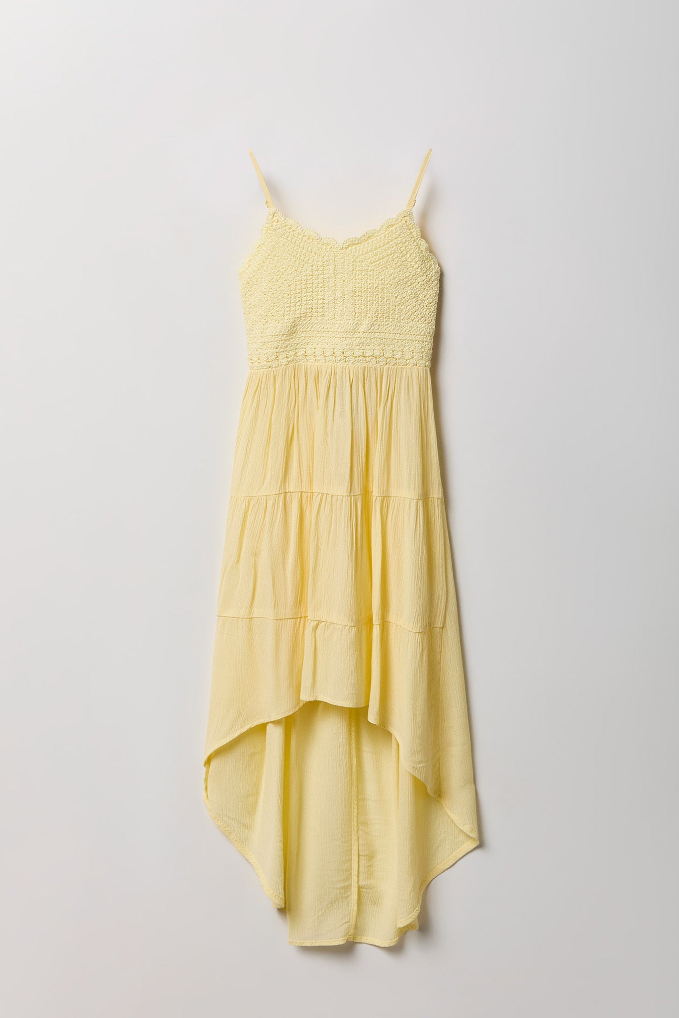 Girls Crochet High-Low Dress