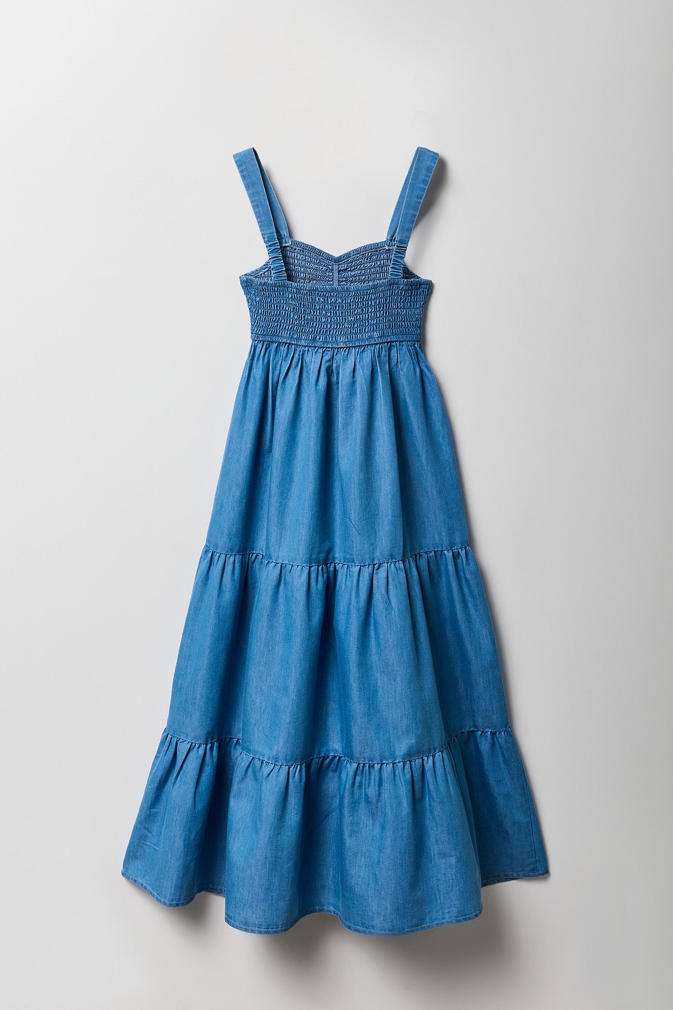 Girls Chambray Tiered Maxi Dress