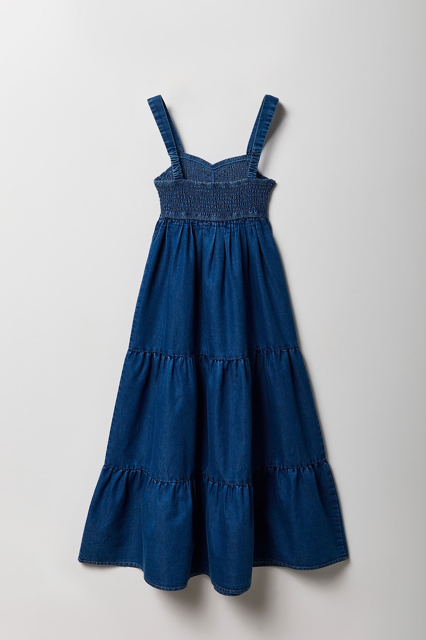 Girls Chambray Tiered Maxi Dress