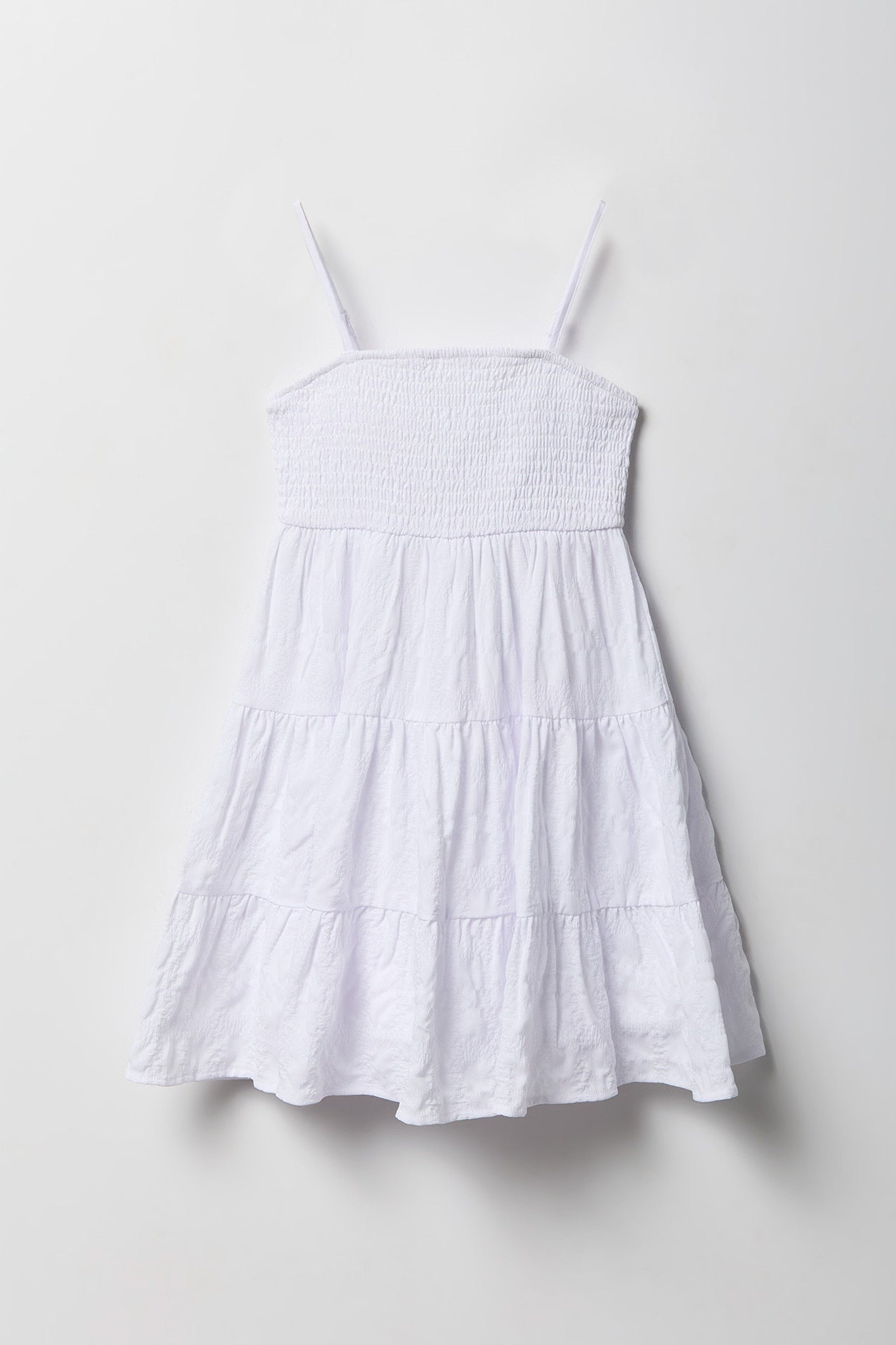 Girls Chiffon Smoked Tiered Dress