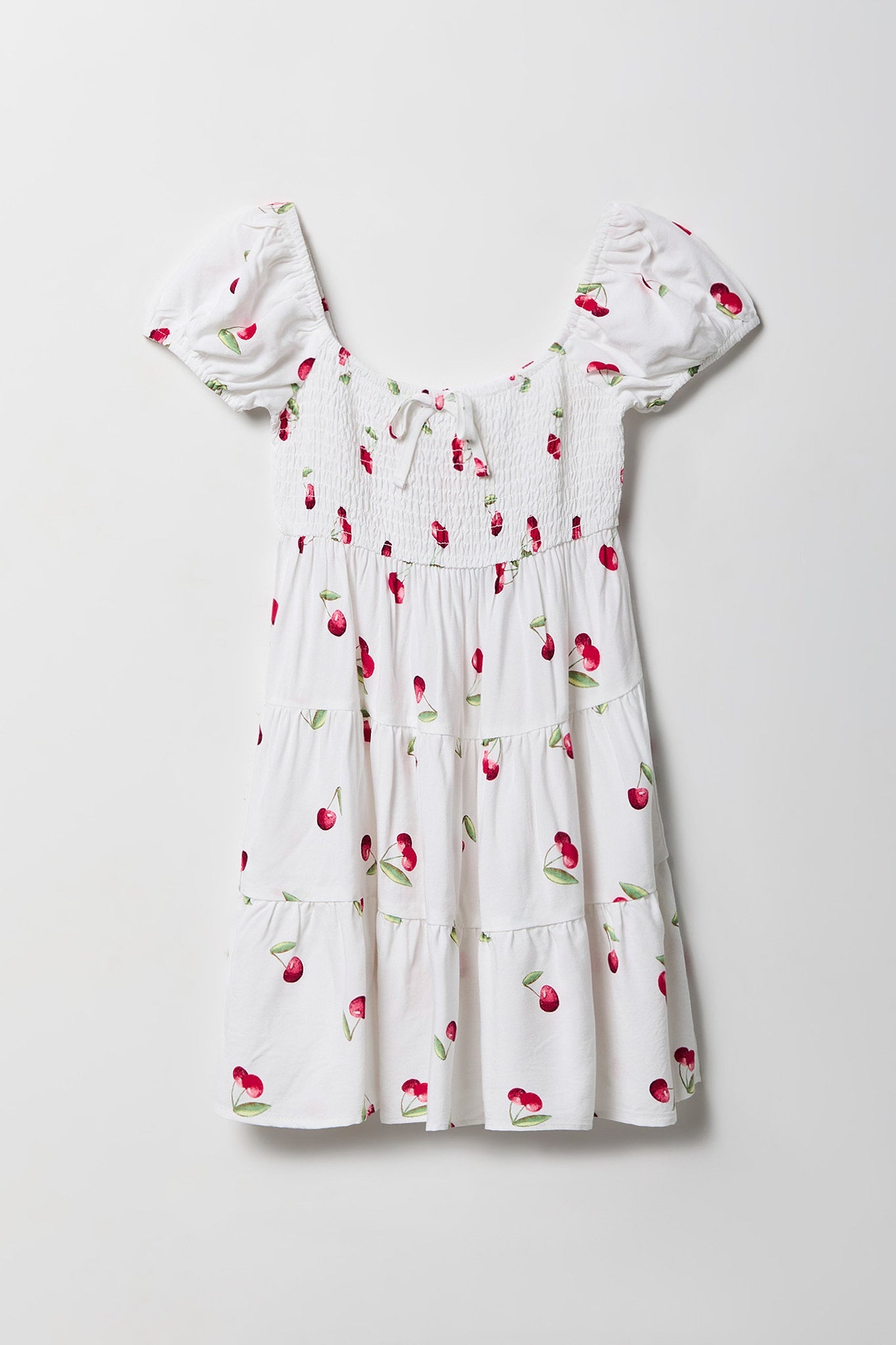 Girls Printed Smocked Tiered Dress