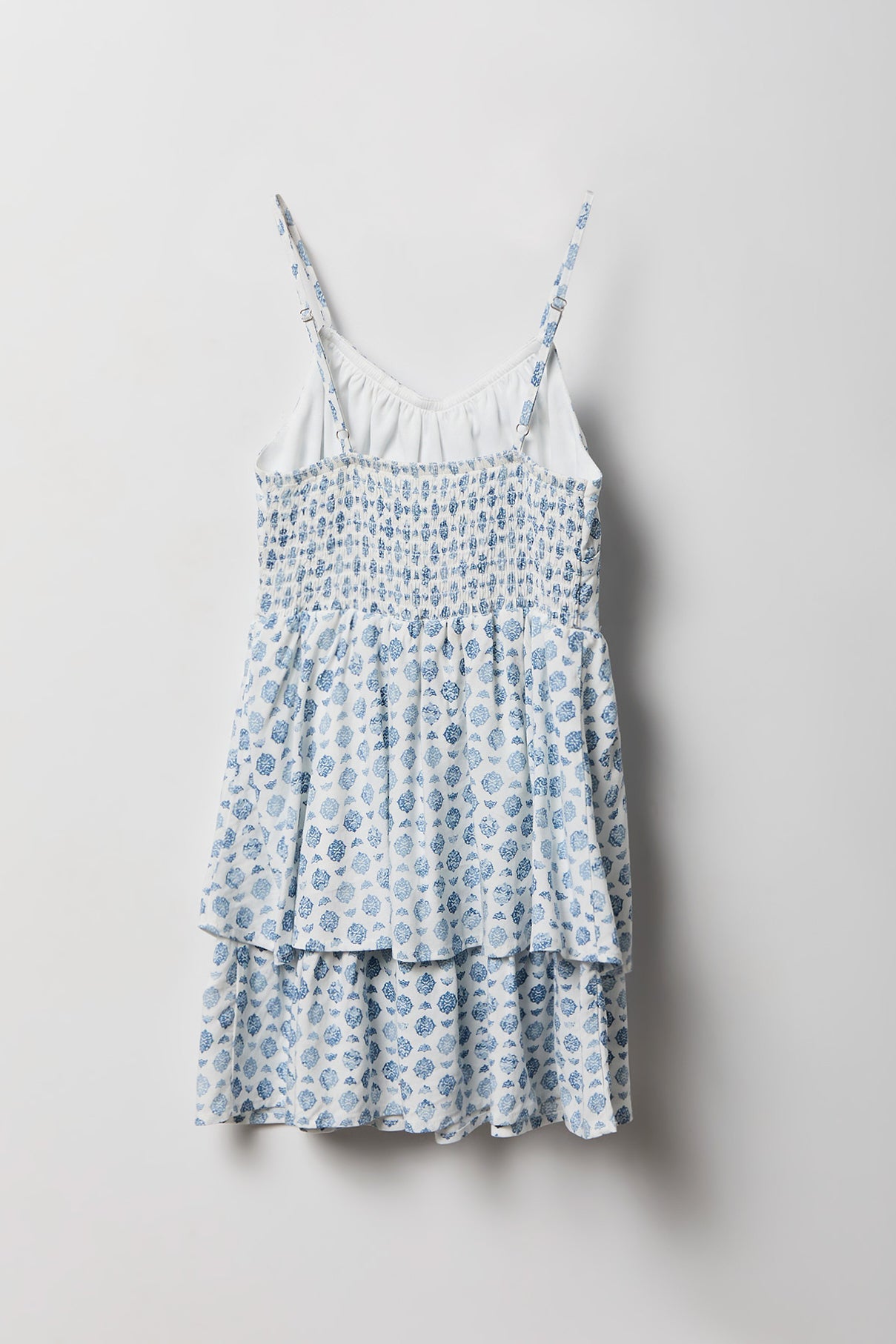 Girls Printed Ruffled Tiered Dress